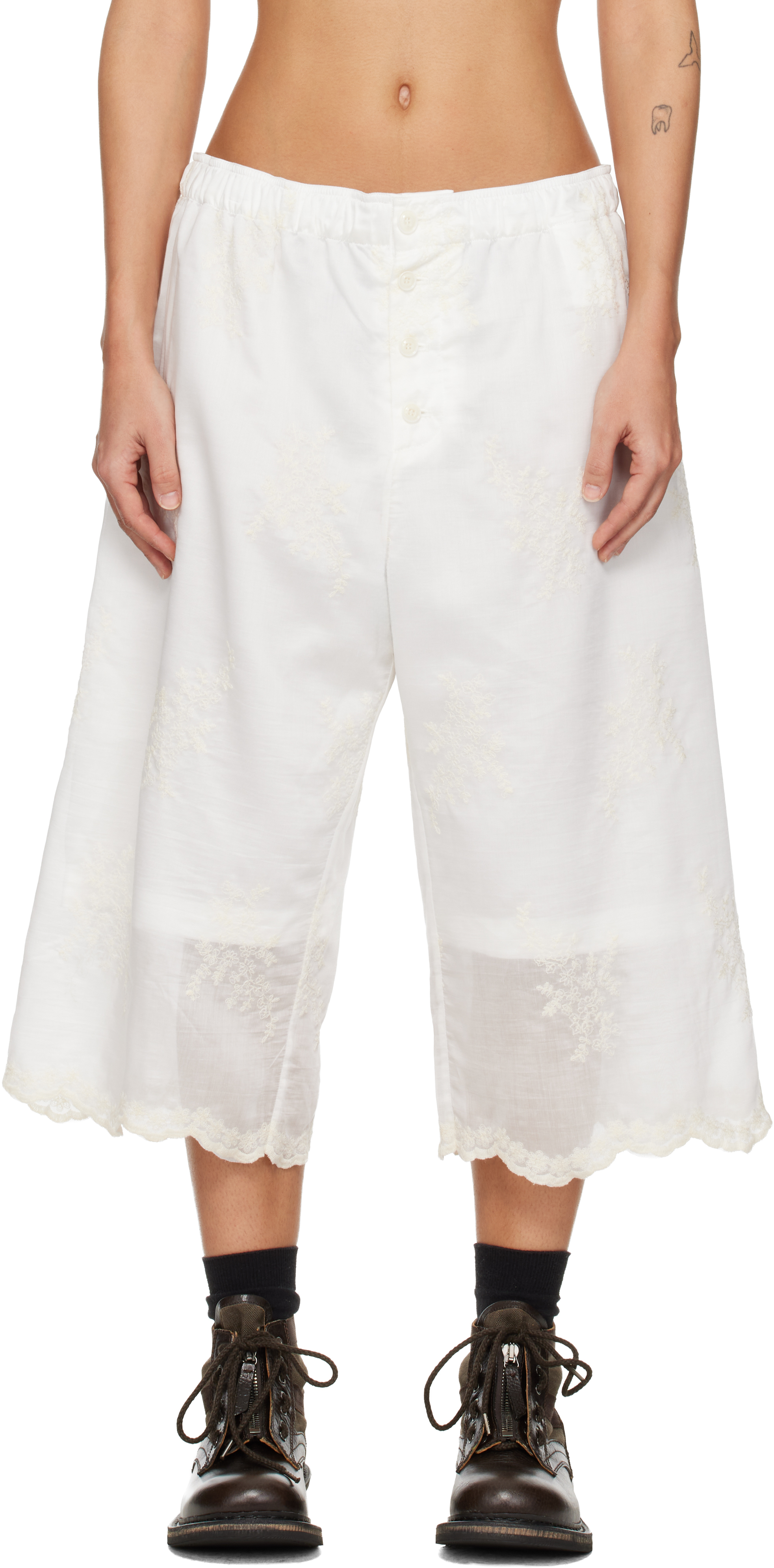 OUR LEGACY: White Frill Shorts | SSENSE