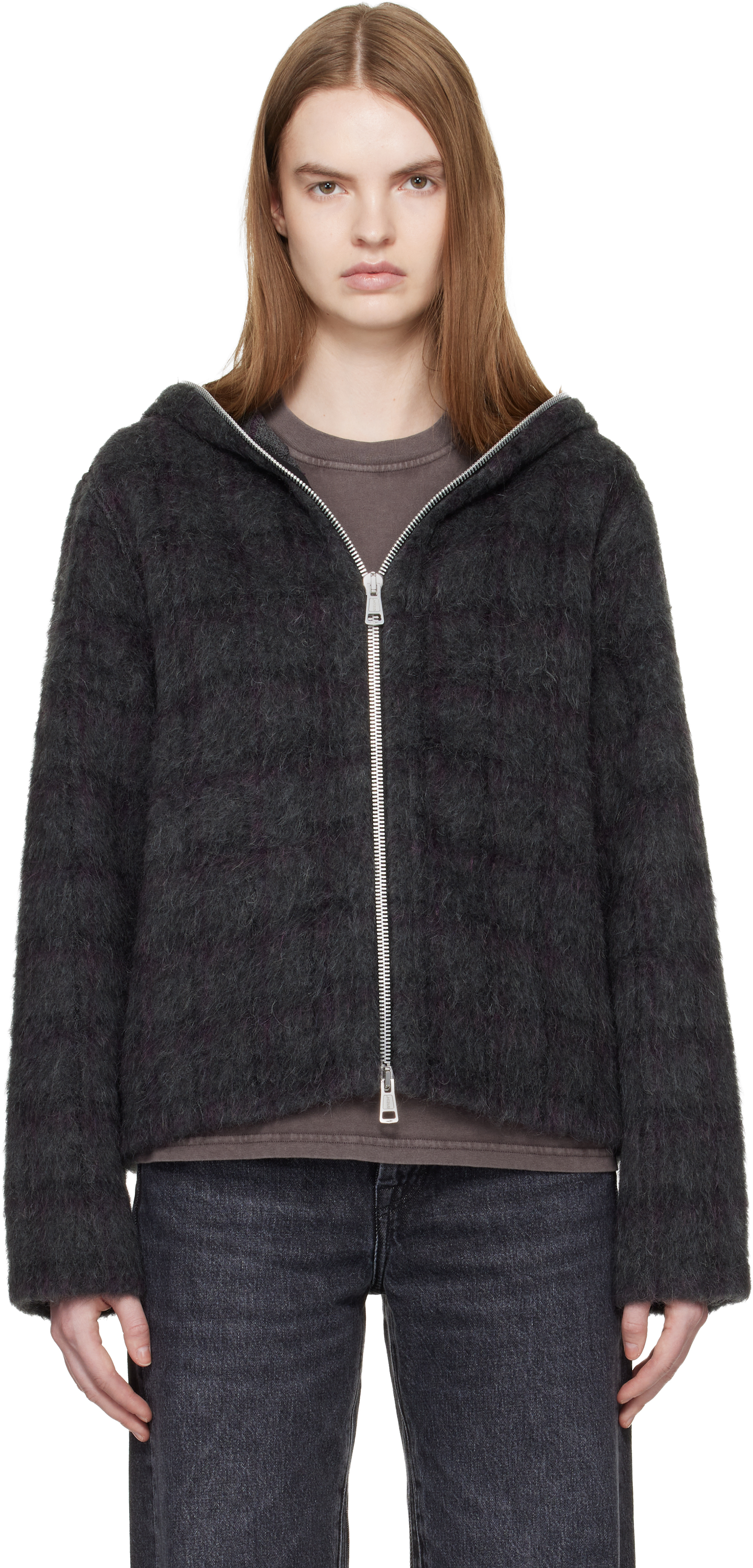 OUR LEGACY Gray Full Zip Hood Jacket