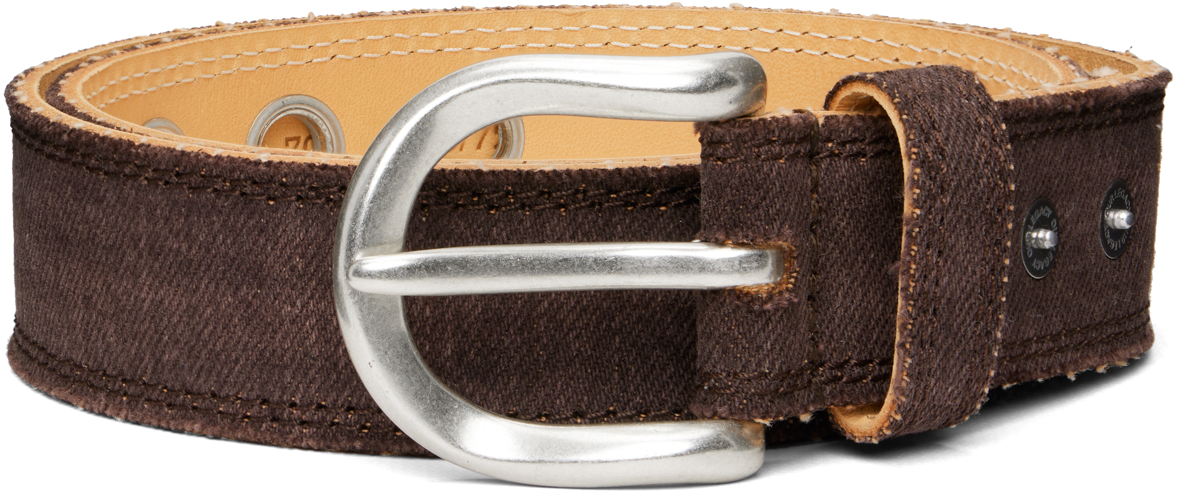 OUR LEGACY: ブラウン Fringed Denim ベルト | SSENSE 日本