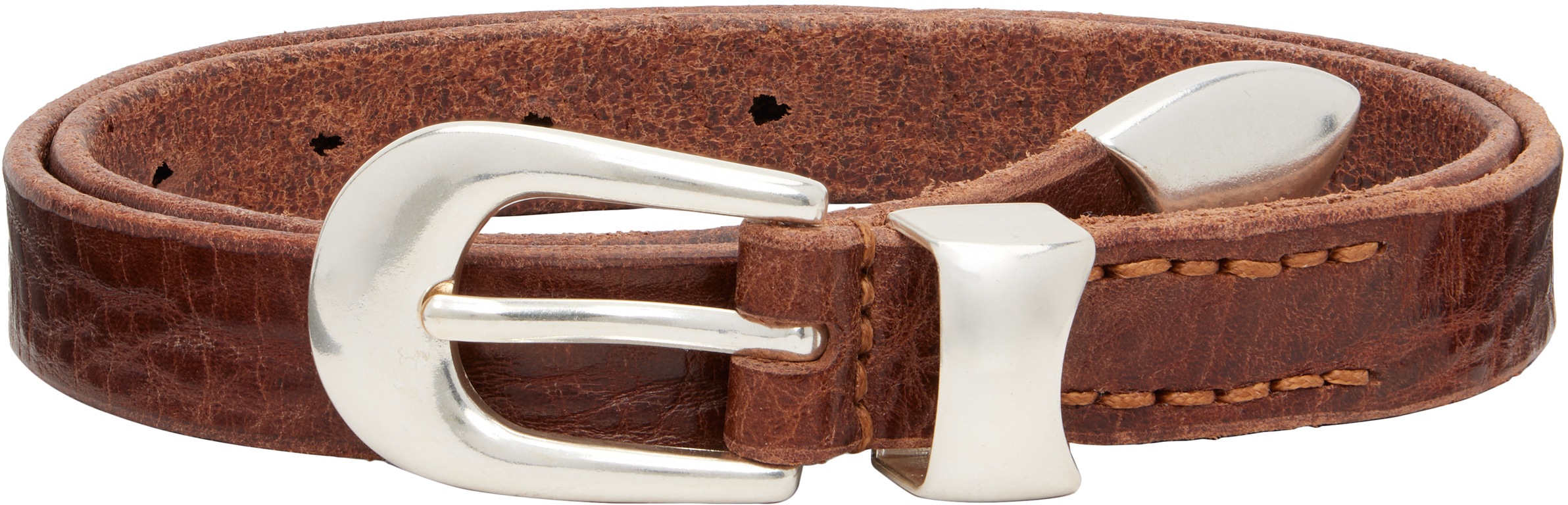 OUR LEGACY 2cm ベルト brown size: 80 OUR LEGACY: Brown 2cm Belt | SSENSE