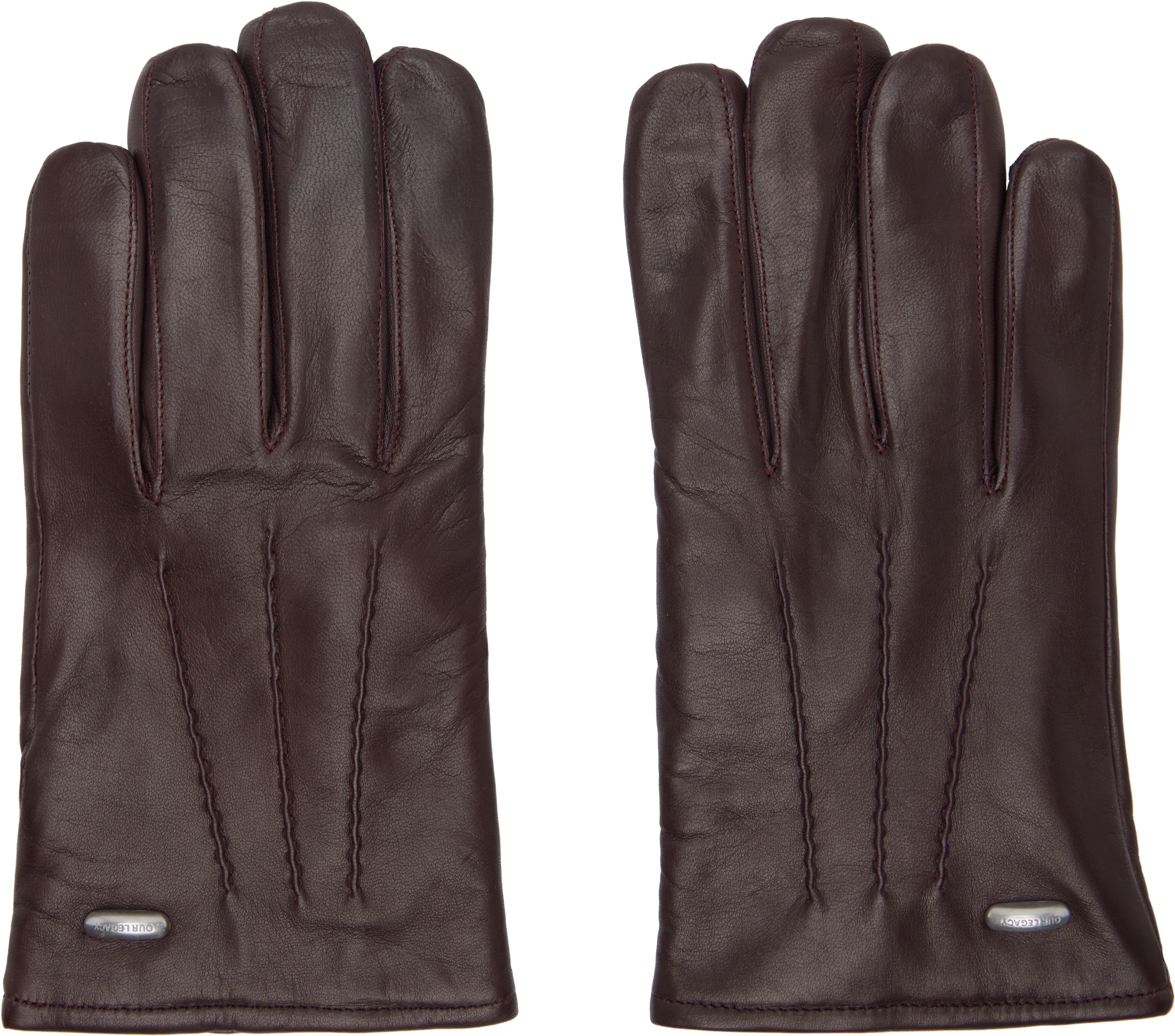 OUR LEGACY: Burgundy 'His' Gloves | SSENSE