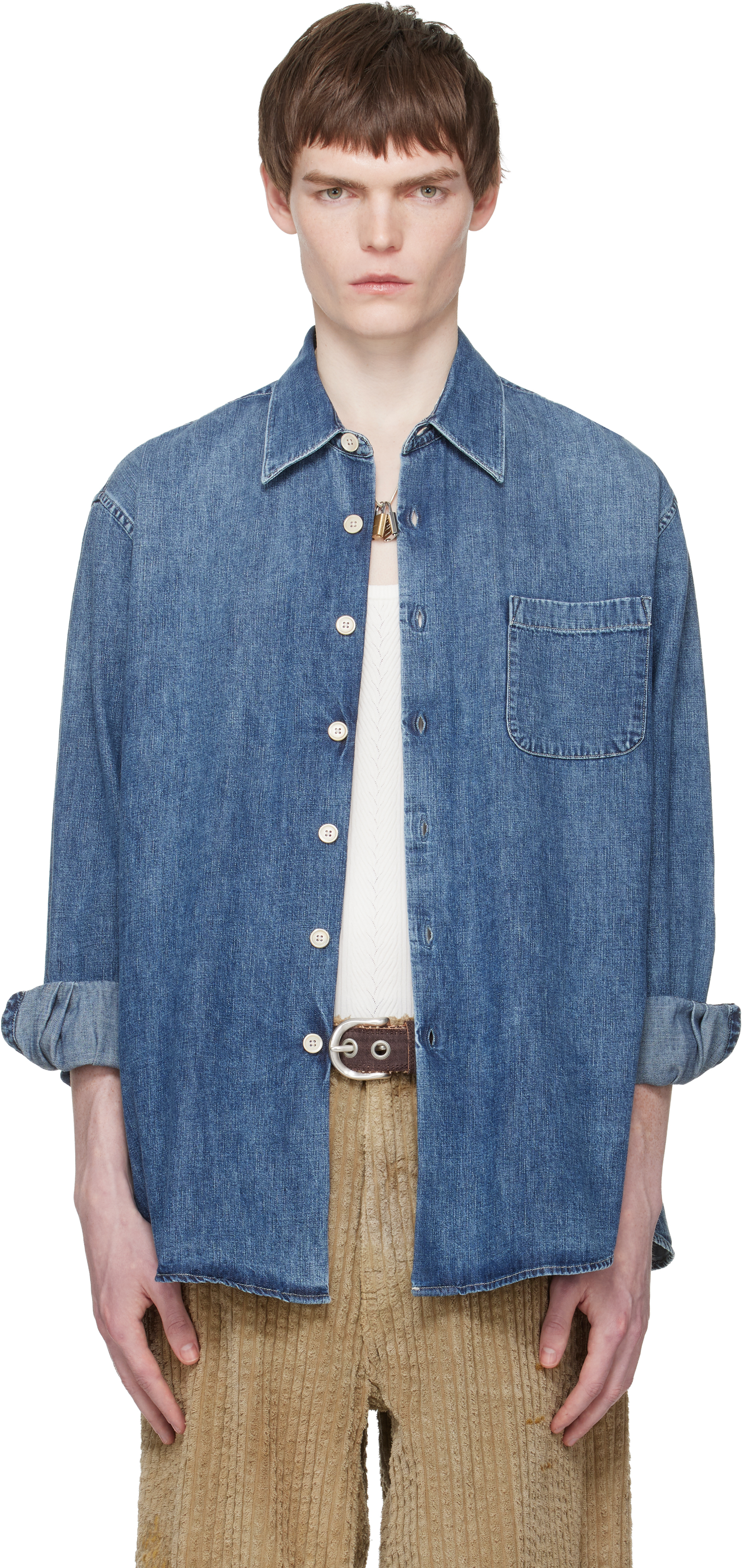 OUR LEGACY: Blue Above Denim Shirt | SSENSE