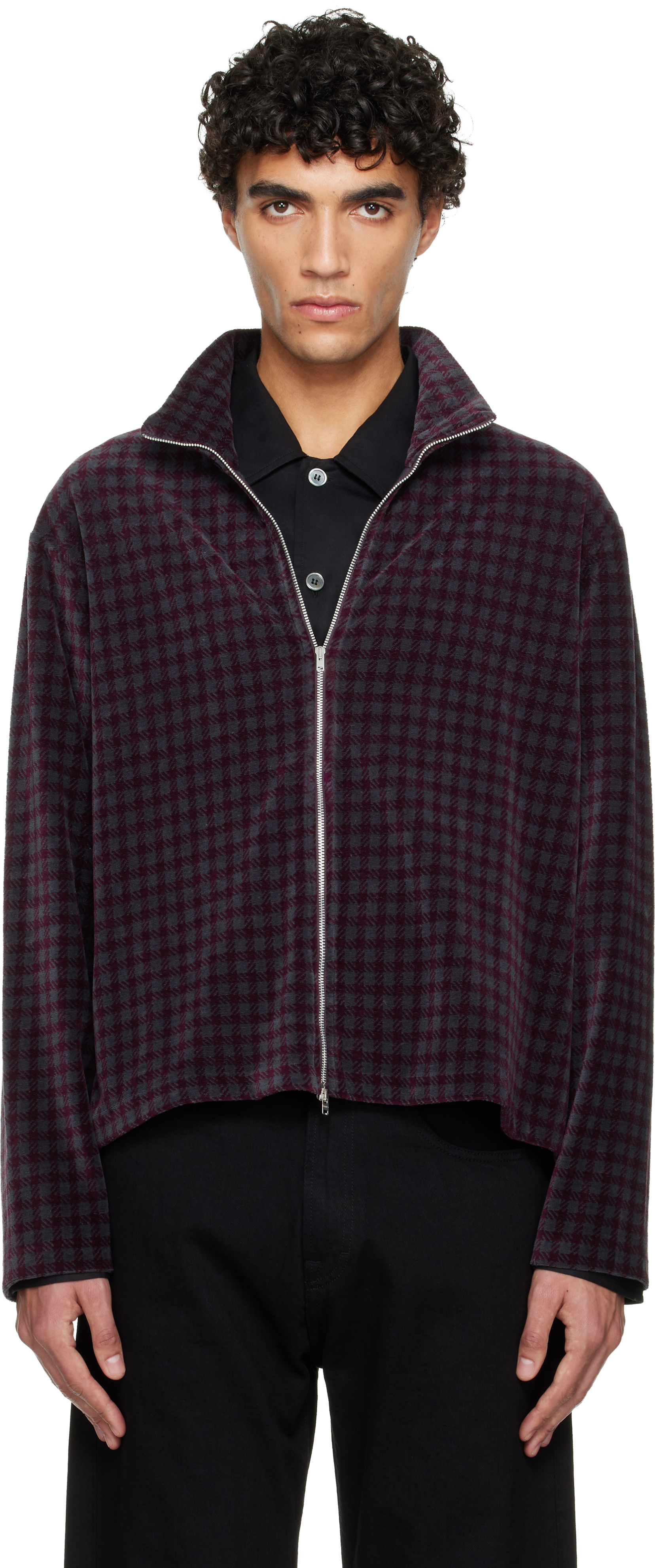 OUR LEGACY Gray & Red Shrunken Fullzip Track Jacket