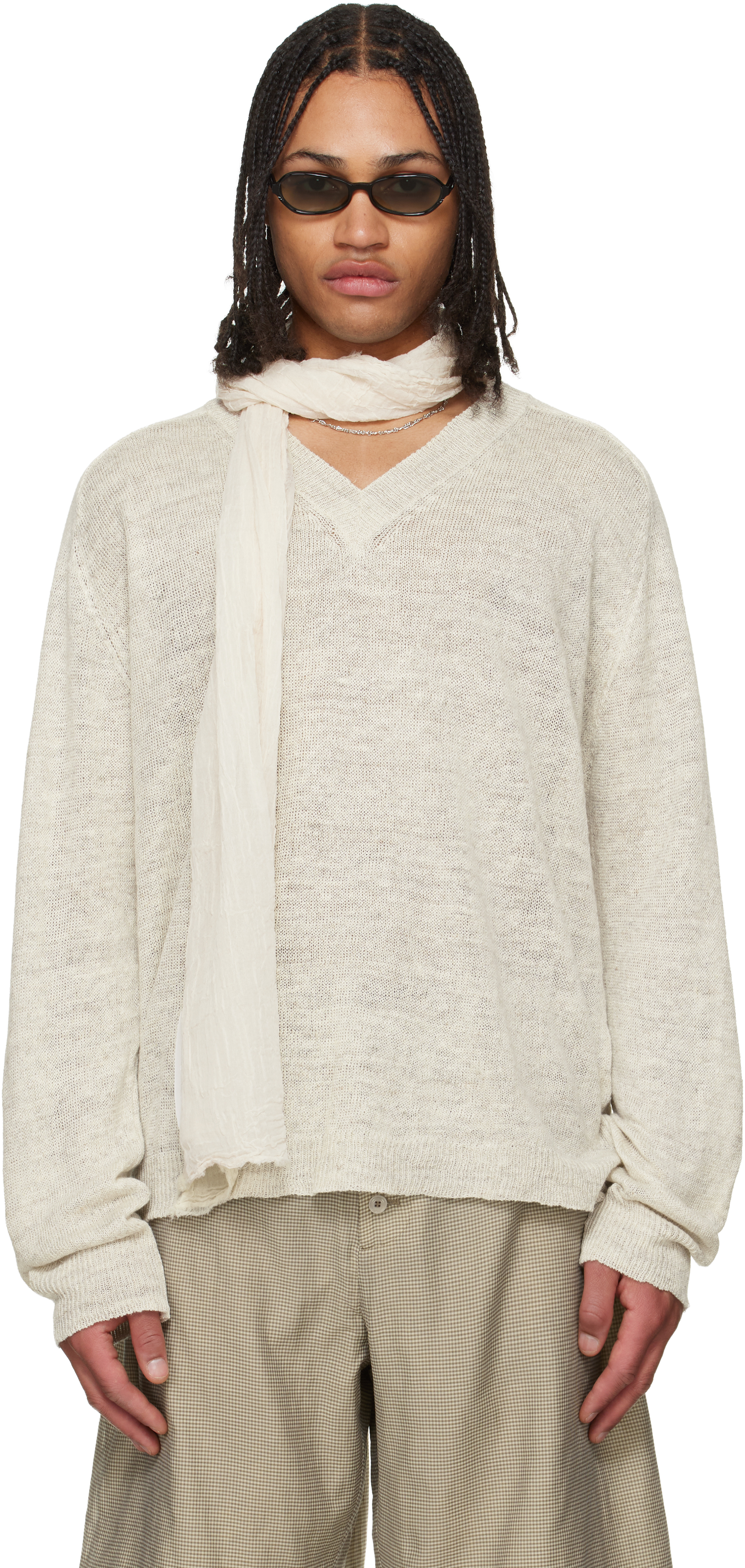 OUR LEGACY: Off-White Rue V-Neck Sweater | SSENSE