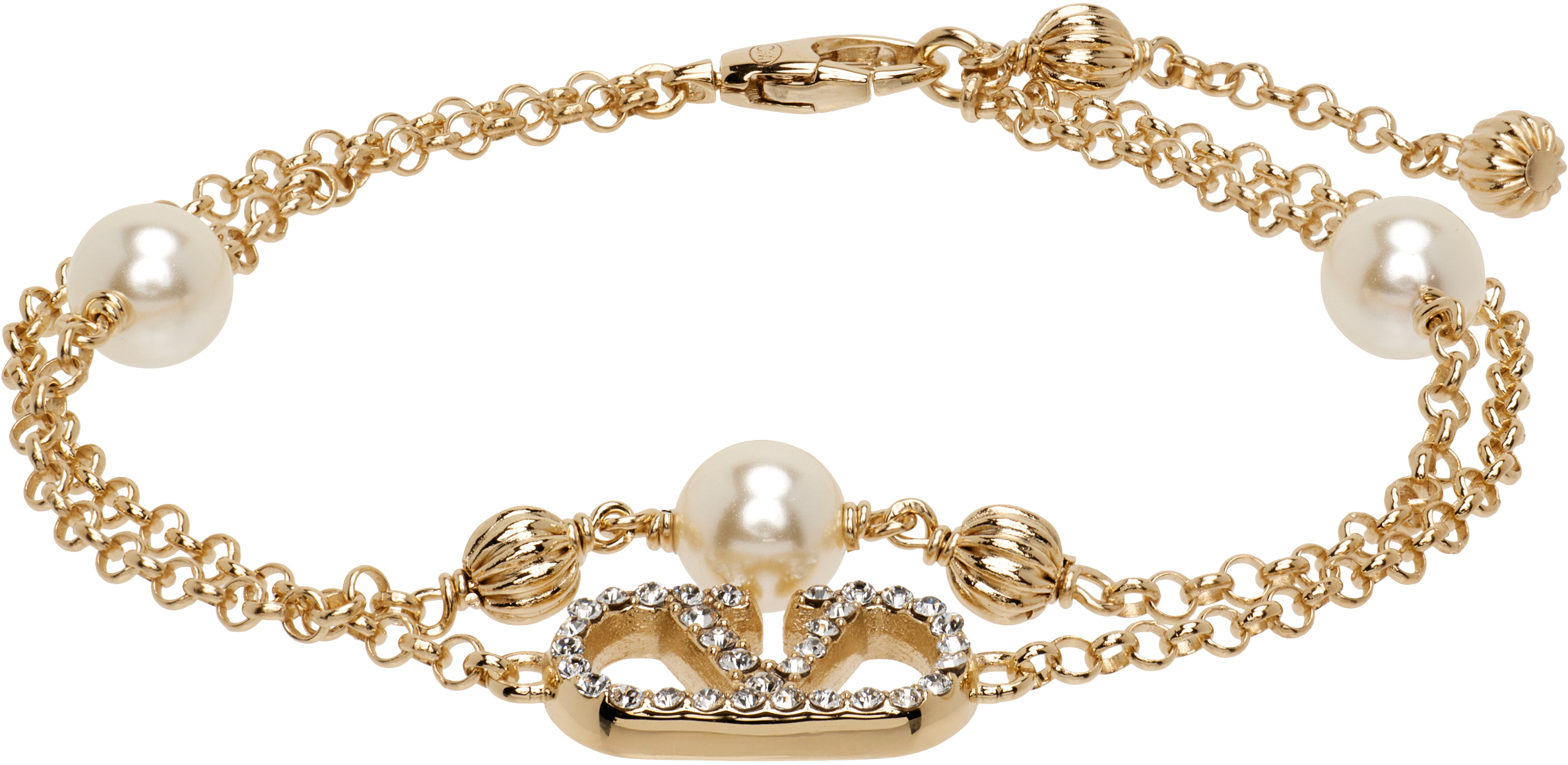 Valentino Garavani: VLogo Signature Strass ブレスレット | SSENSE 日本