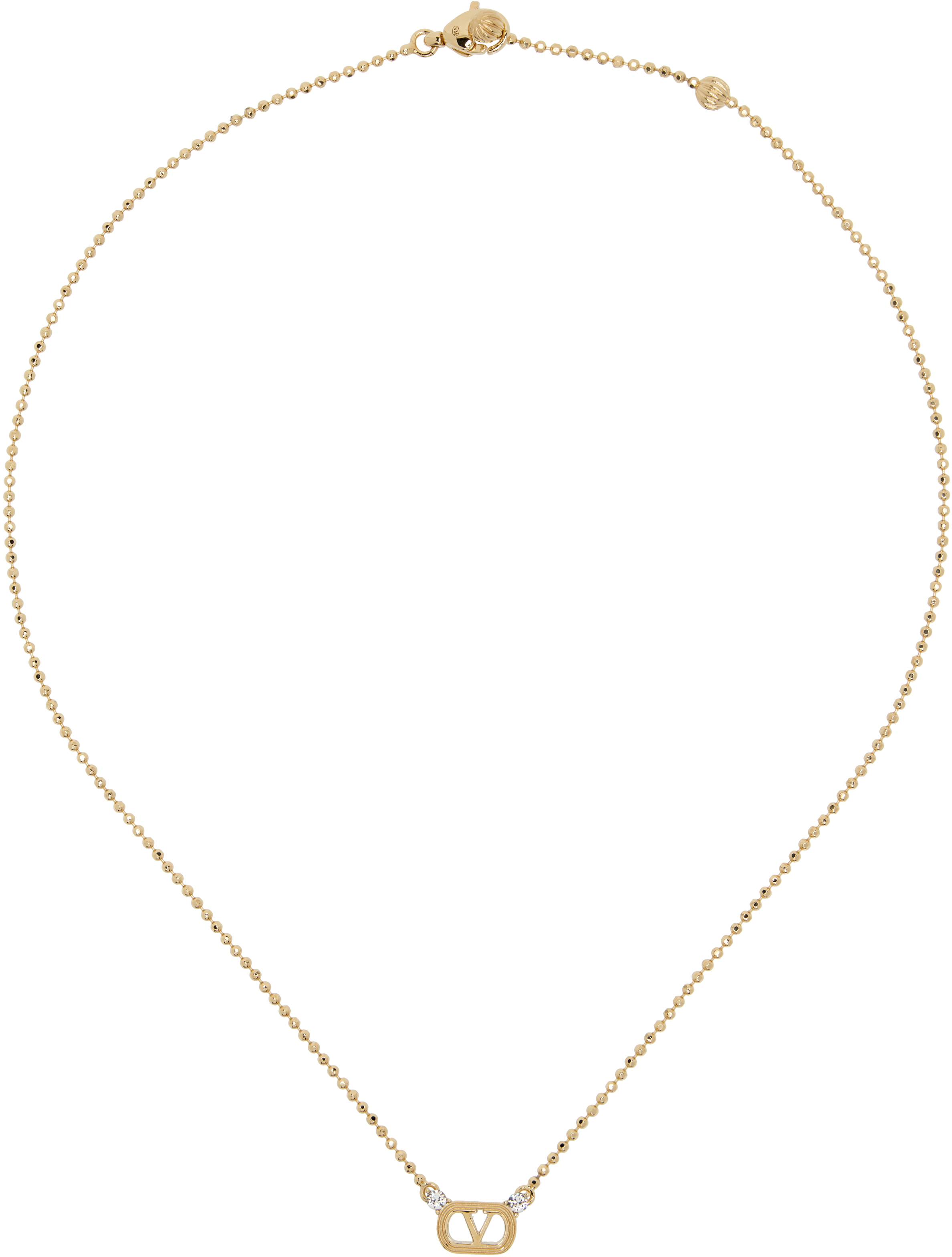 Valentino Garavani Swarovski Crystals & Metal Ovalette Necklace