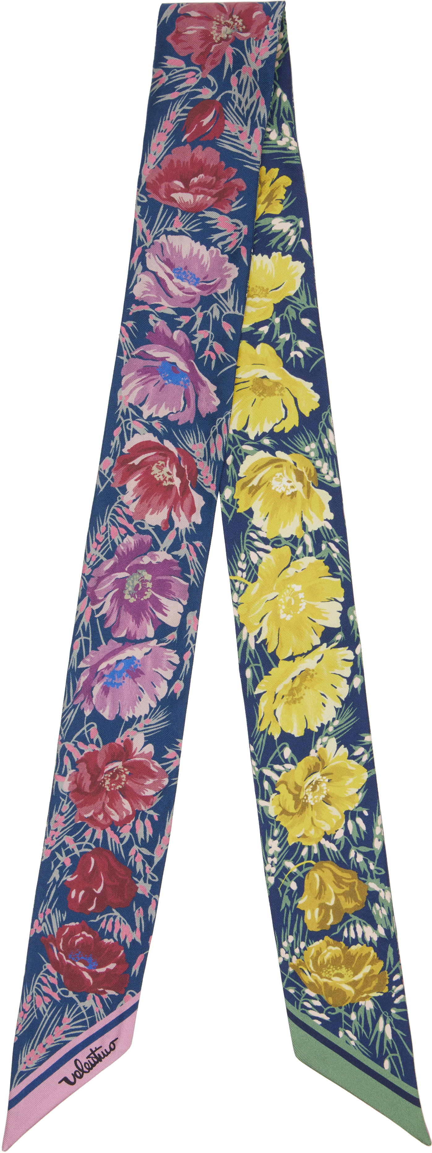 Valentino Garavani: ネイビー Apres L'Hiver Poppies バンドゥ