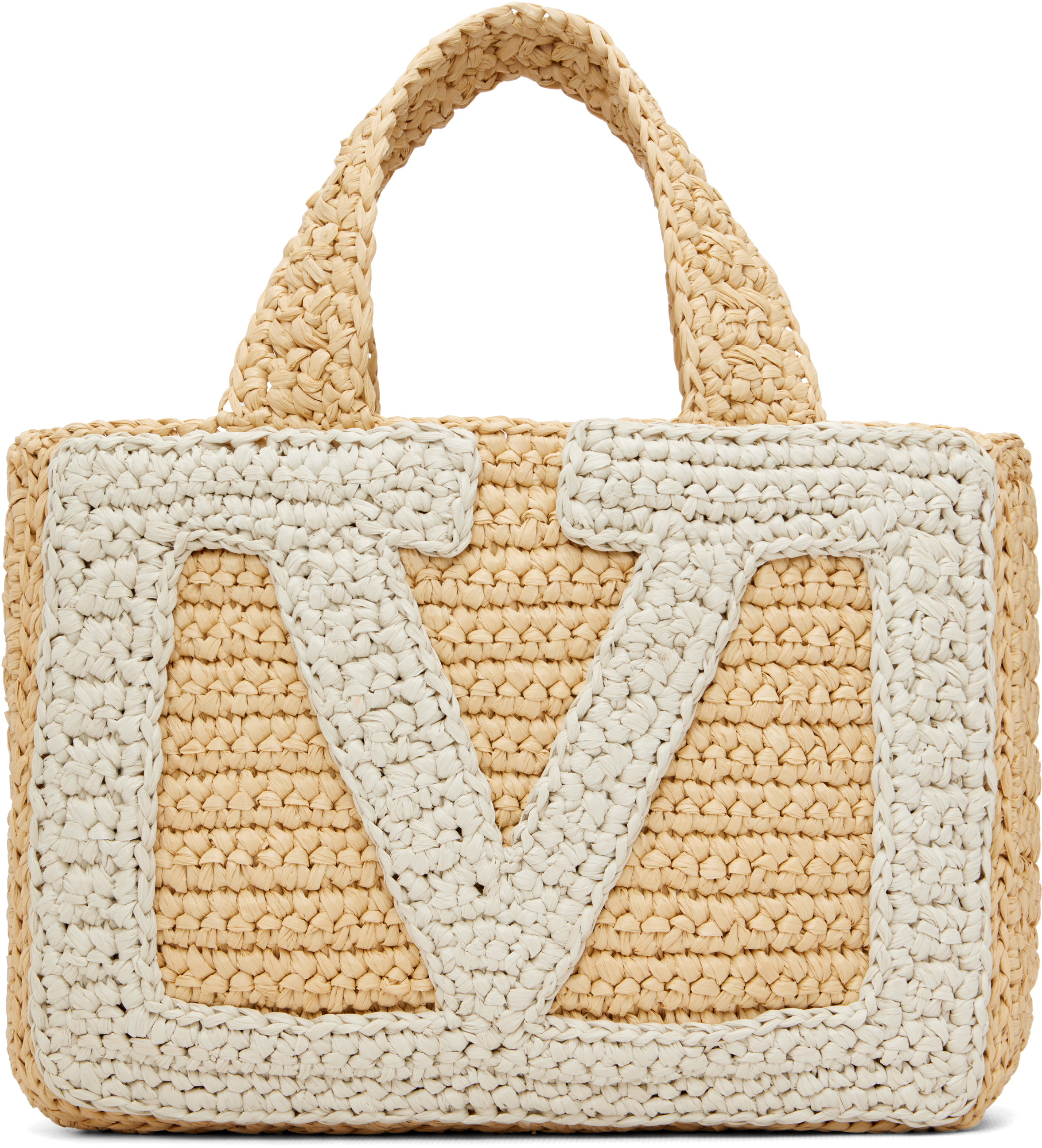 VALENTINO GARAVANI ベージュ トートバッグ Beige Viva Superstar Small Shopping Bag by Valentino Garavani on Sale
