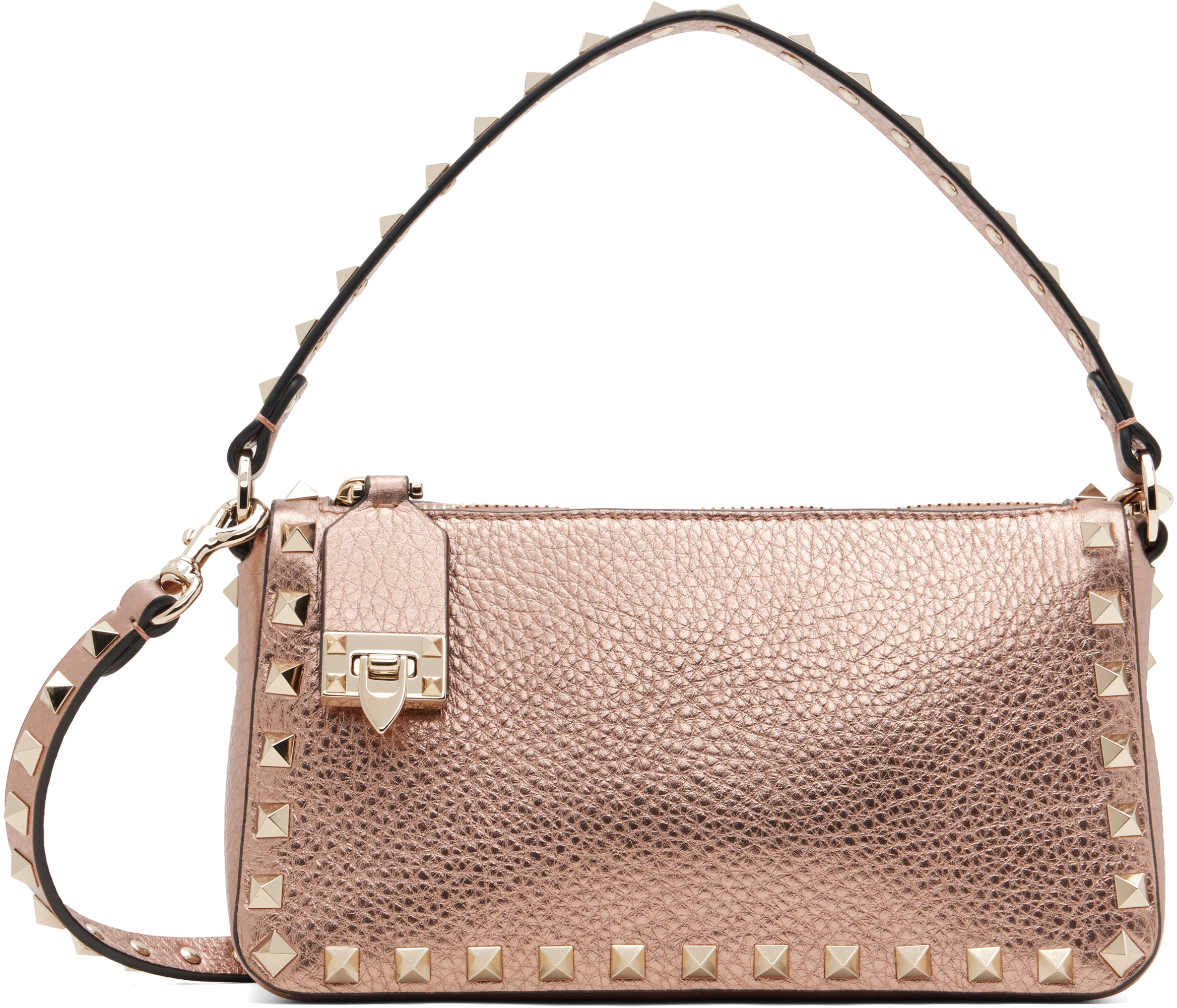 Valentino Garavani: ピンク スモール Rockstud クロスボディバッグ