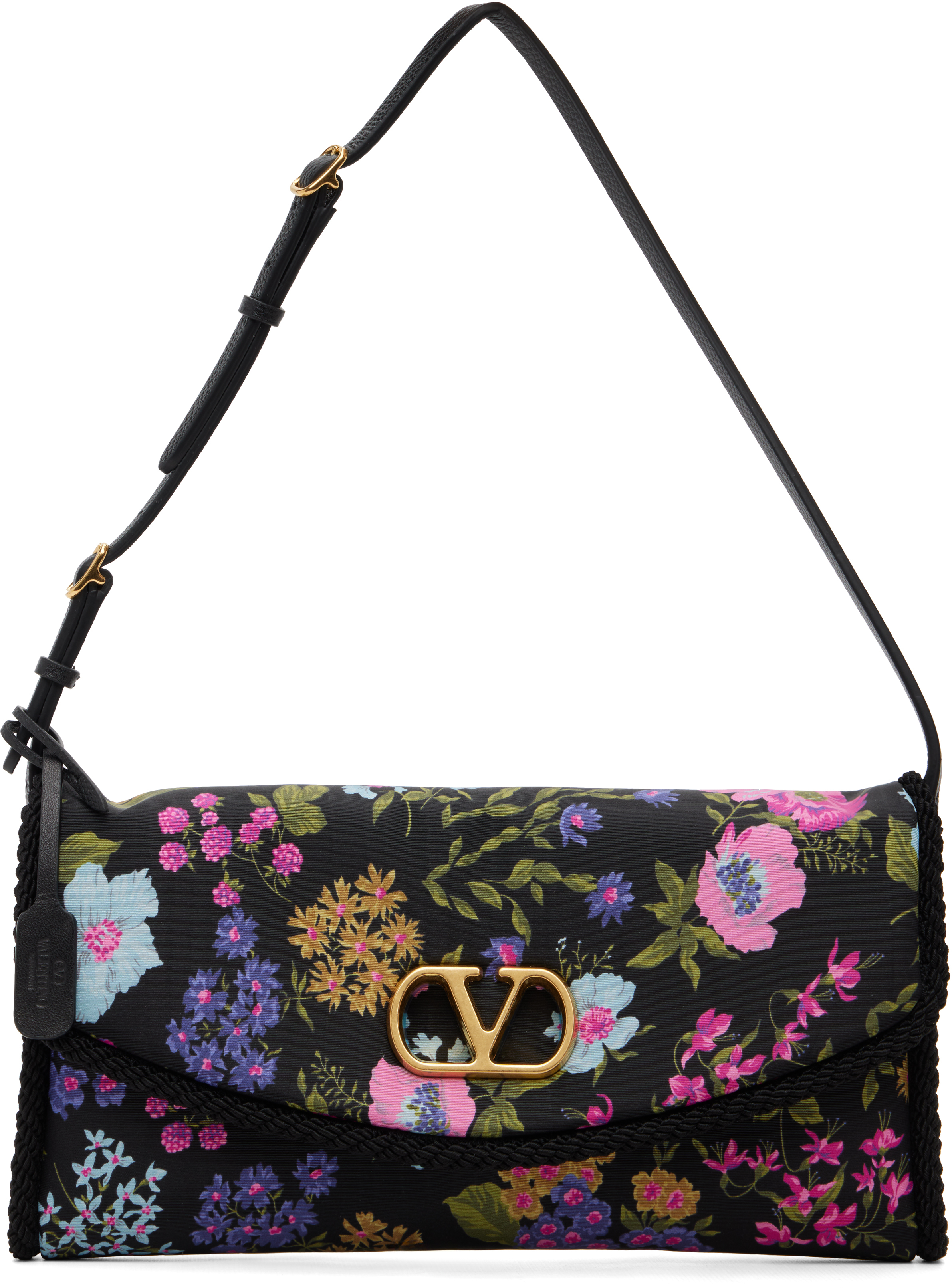 Valentino Garavani: Black DeVain Small Shoulder Bag | SSENSE