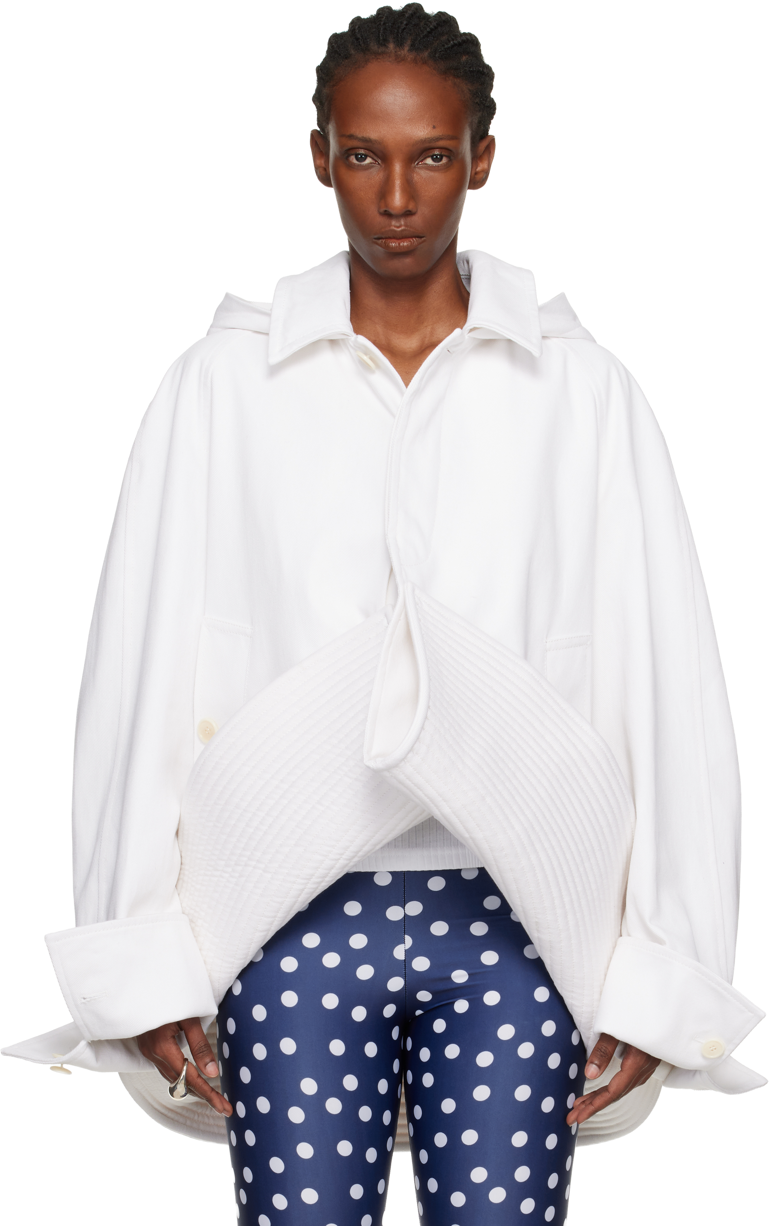 Jean Paul Gaultier White 'The Sailor Short' Trench Coat