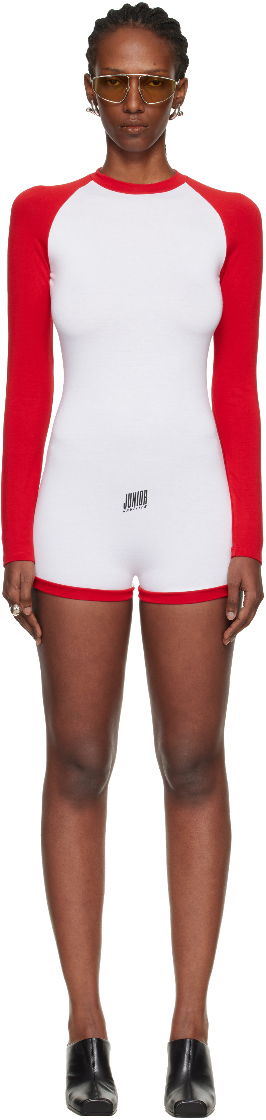 Jean Paul Gaultier White & Red 'The Bicolor Junior Gaultier' Romper