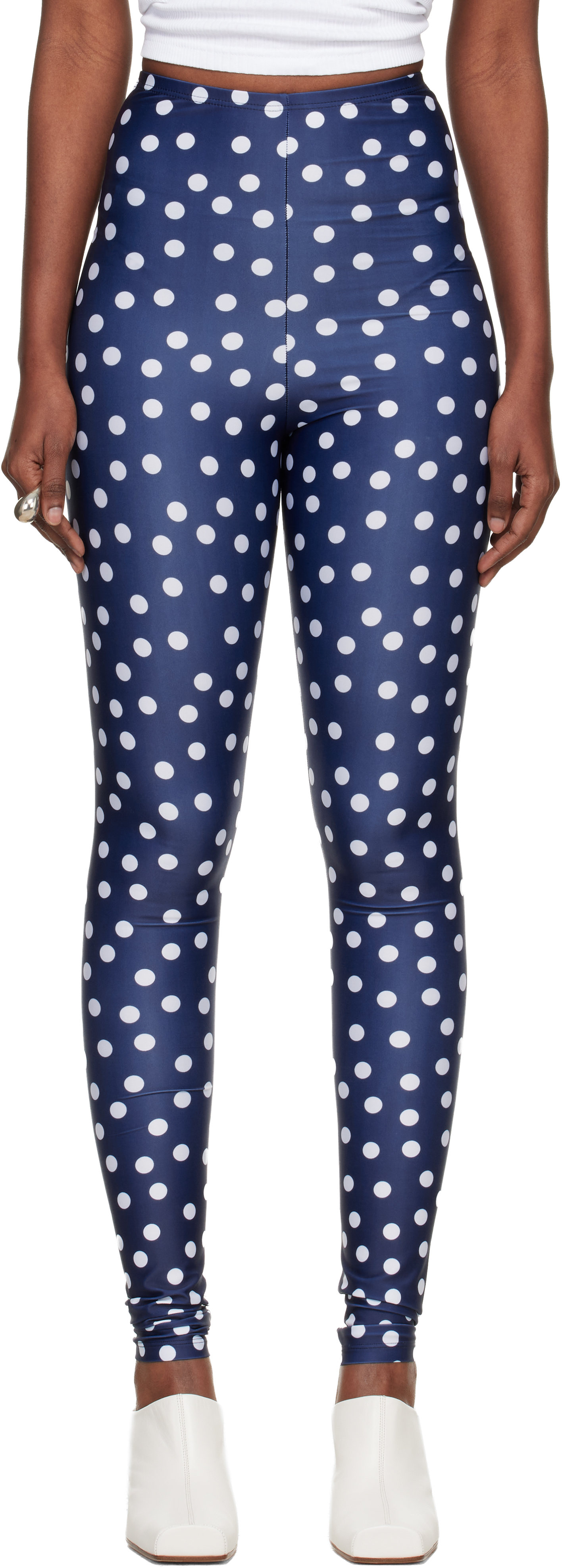Jean Paul Gaultier: ネイビー 'The Polka-Dot' レギンス | SSENSE 日本