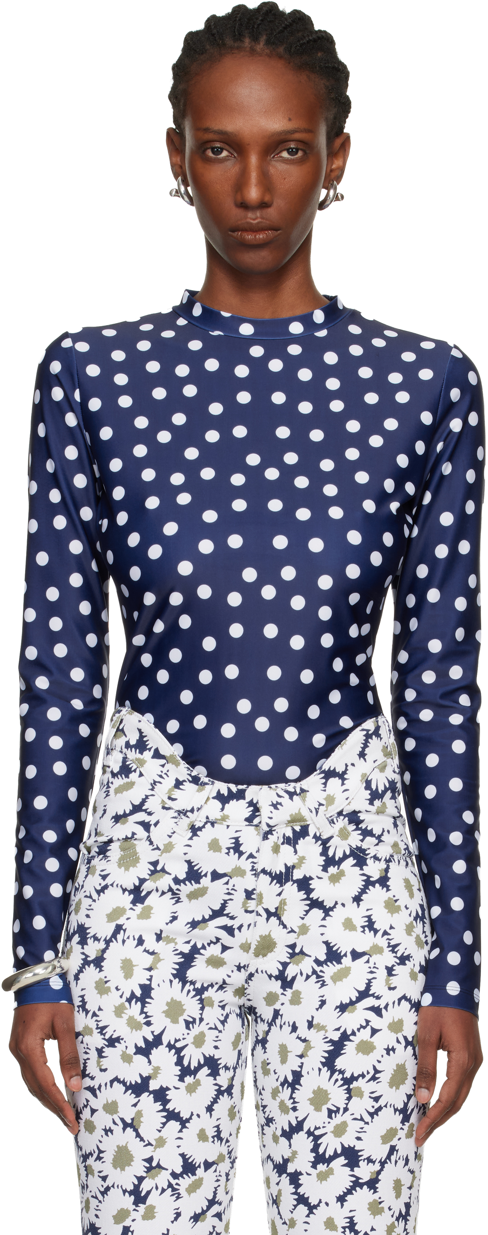 Jean Paul GAULTIER 長袖カットソー 女性像 × ポルカドット Jean Paul Gaultier t-shirts for Women | SSENSE