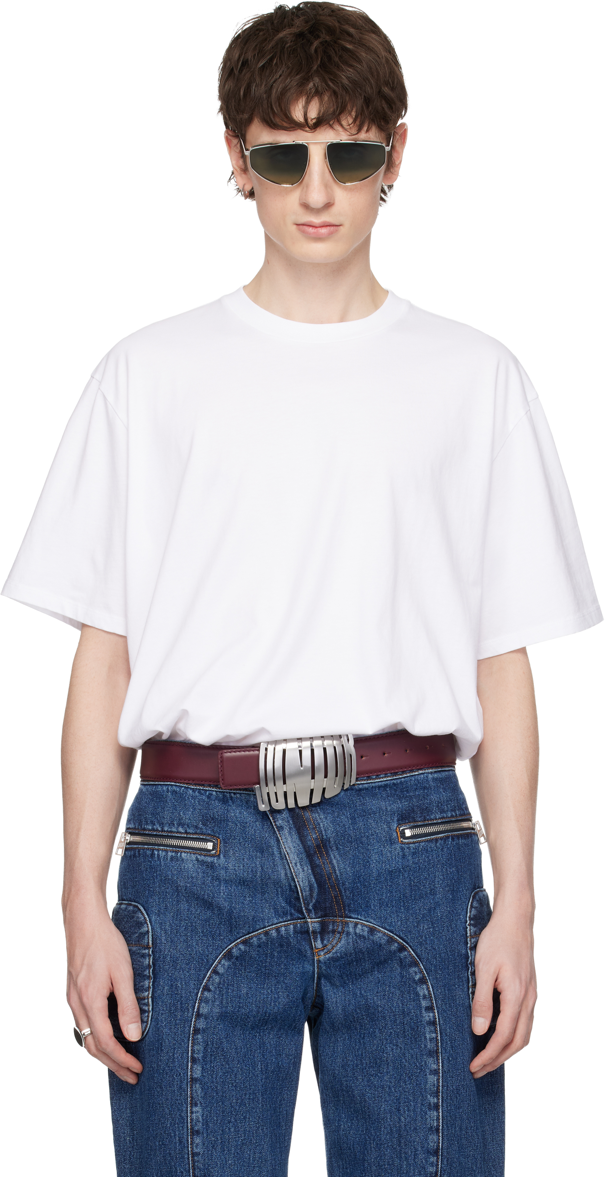 【JUNIOR GAULTIER】 総柄プリント ロングスリーブT ユニセックス White 'The Junior Gaultier' T-shirt by Jean Paul Gaultier on Sale