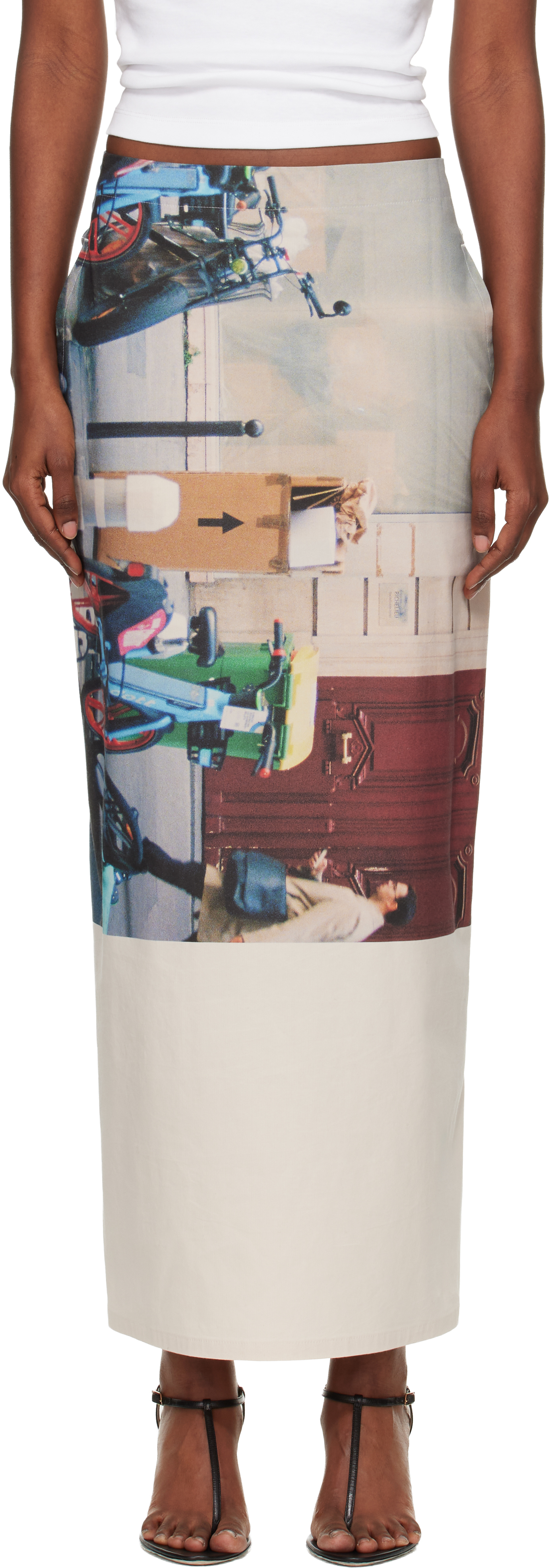 Multicolor Street View Midi Skirt by ISSEY MIYAKE on Sale