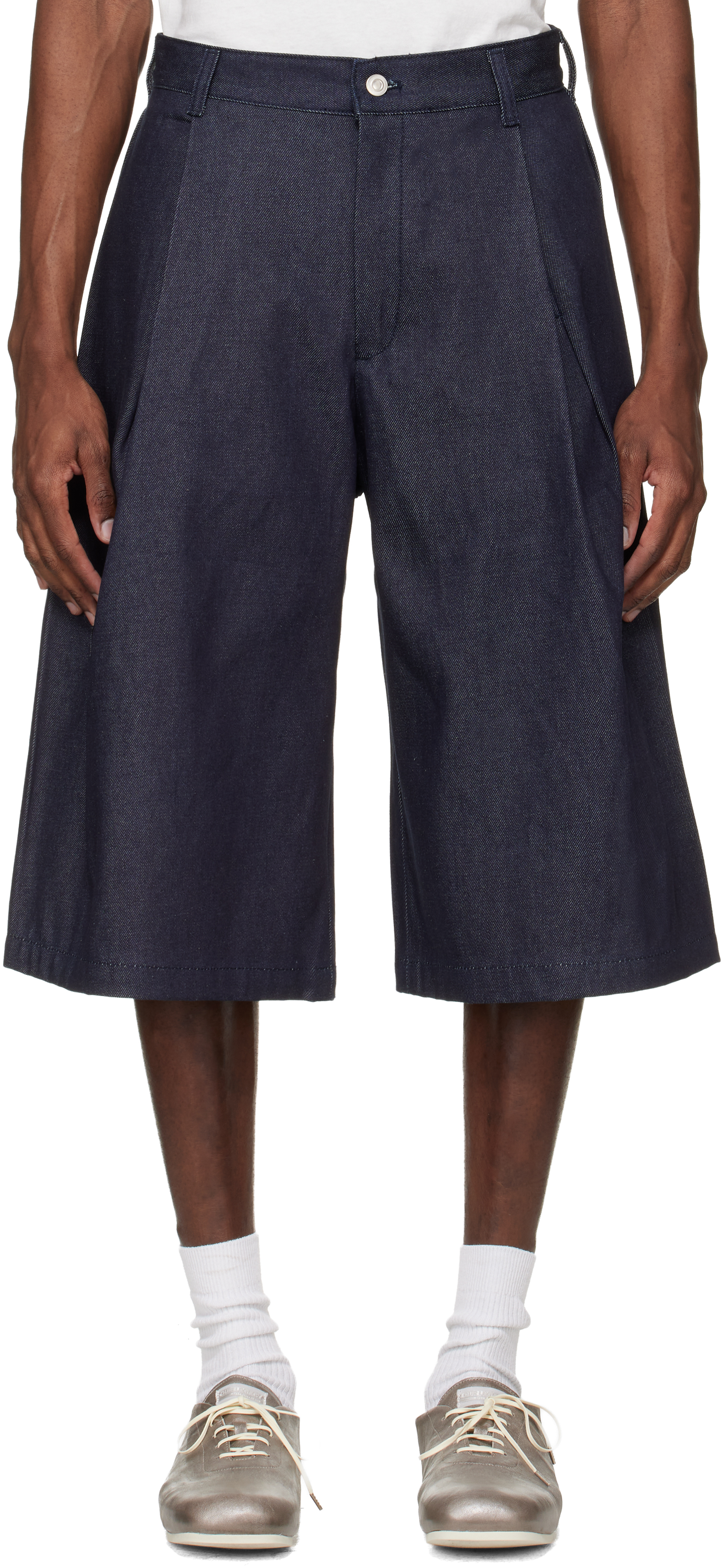 Navy 440 Bermuda Denim Shorts by Seventh on Sale