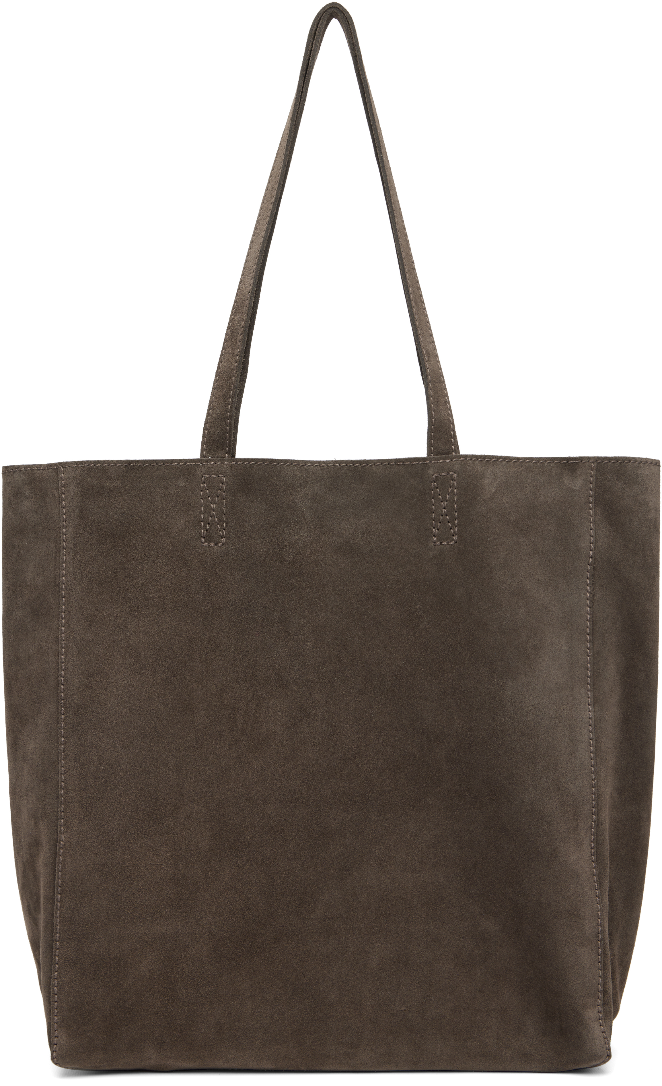 Nothing Written Brown Cou Suede Shopper Tote In Gray