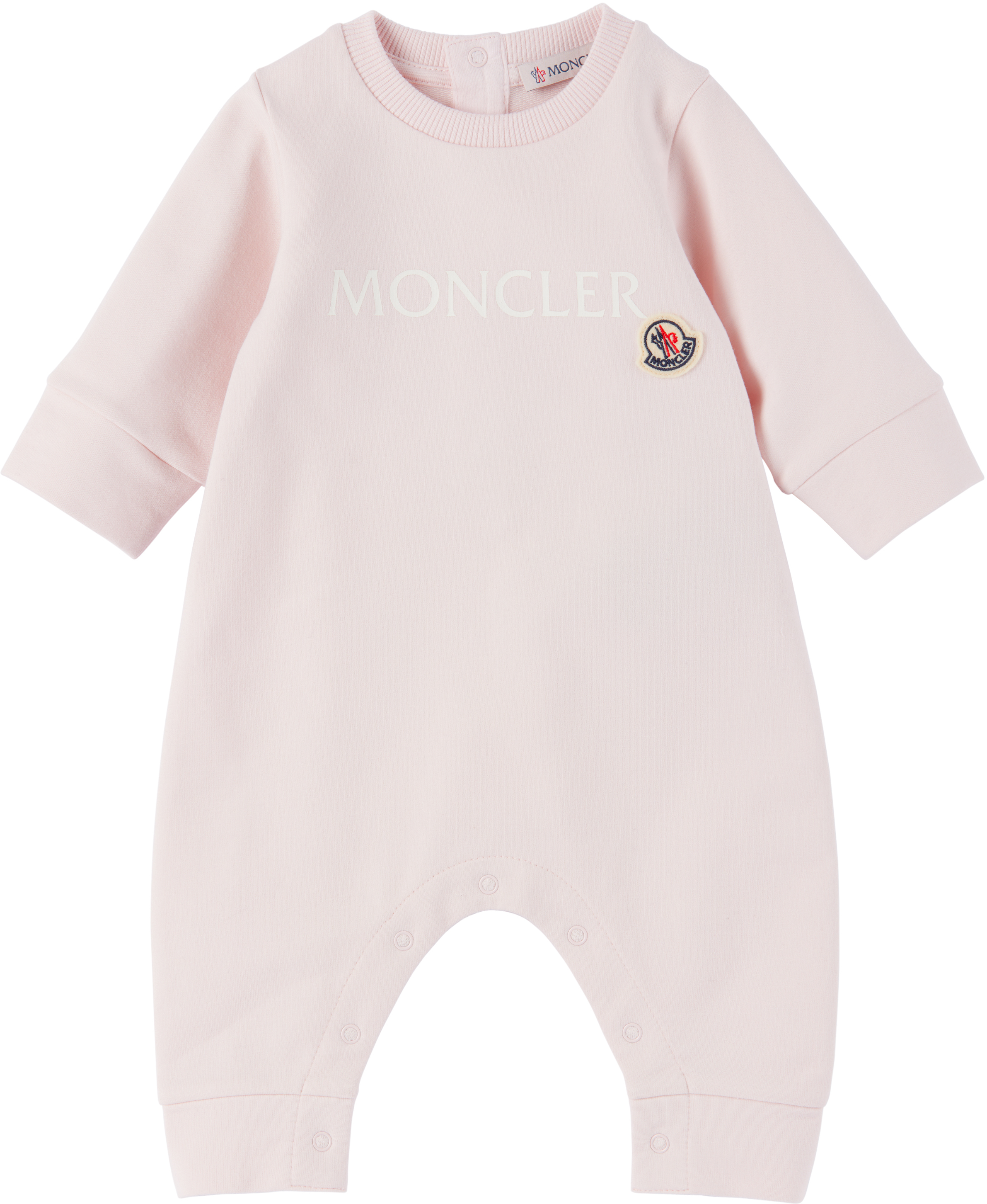 Moncler Enfant ベビー｜ピンク ロゴ ロンパース | SSENSE 日本