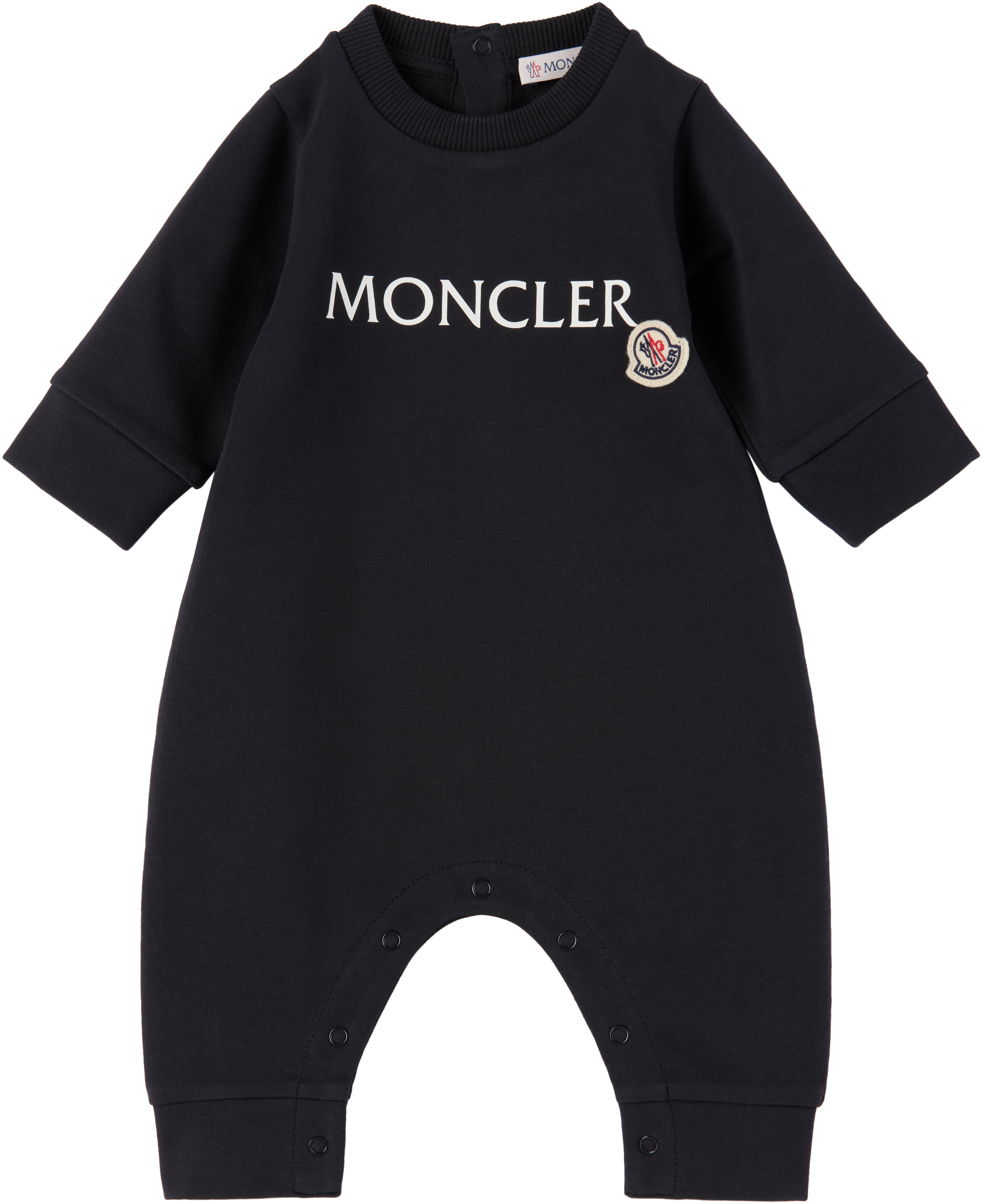 Moncler Enfant ベビー｜ネイビー ロゴ ロンパース | SSENSE 日本
