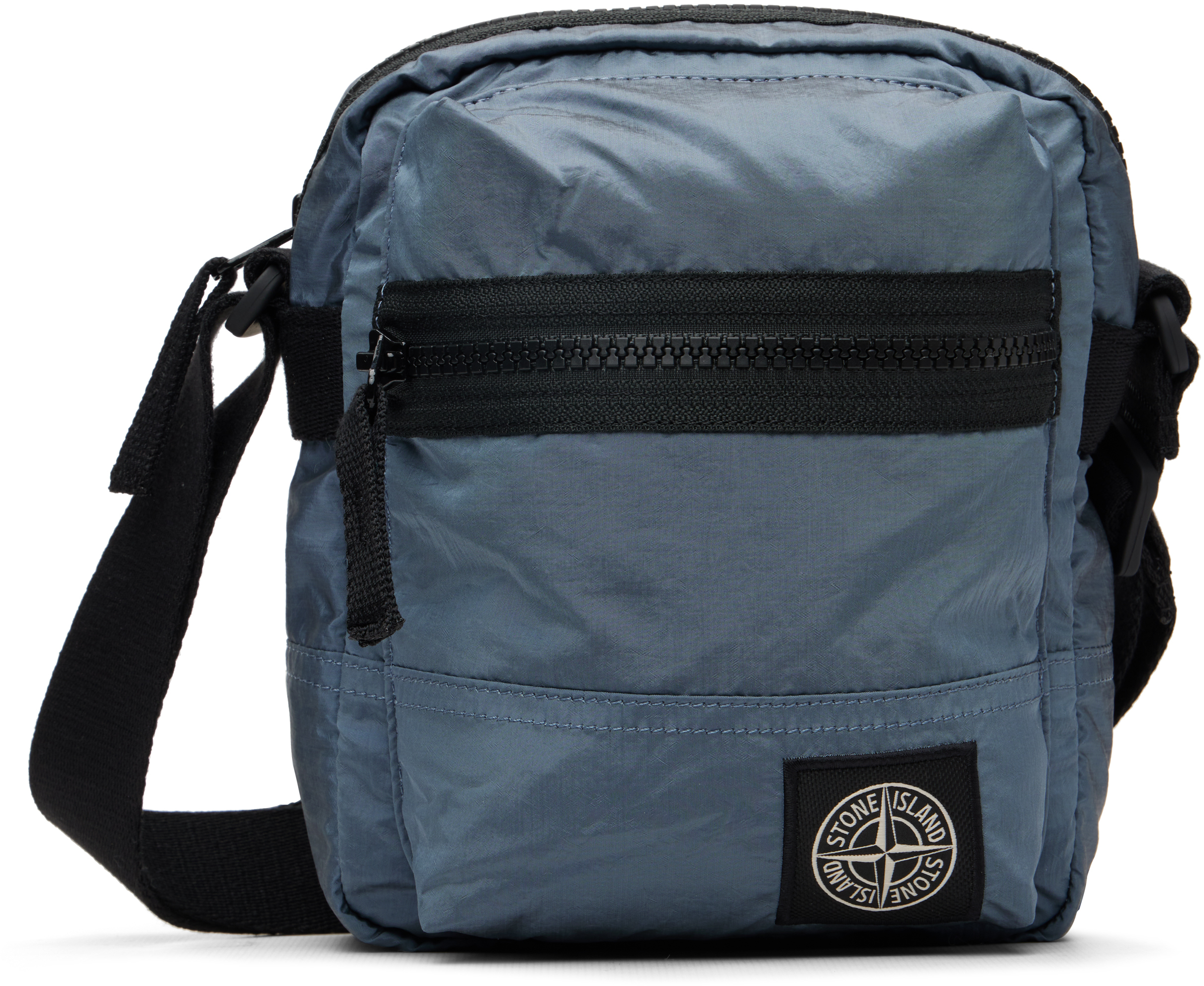 Stone Island: Blue 9200015 Coated Nylon Metal ECONYL Bag | SSENSE