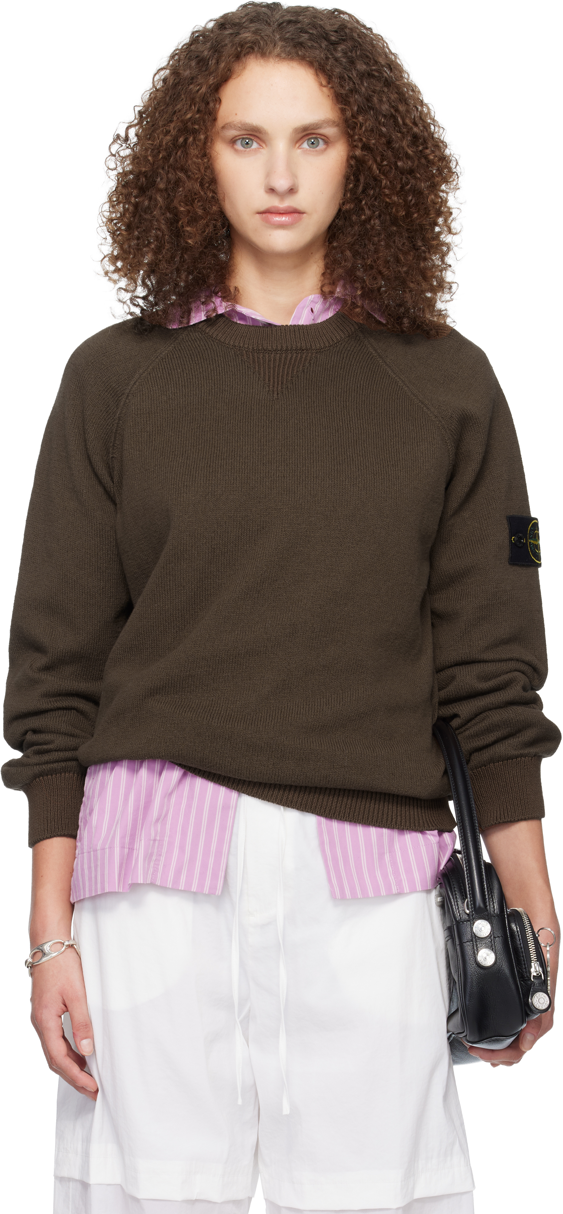 Stone Island: ブラウン 5100013 Raw Hand Organic Cotton セーター 