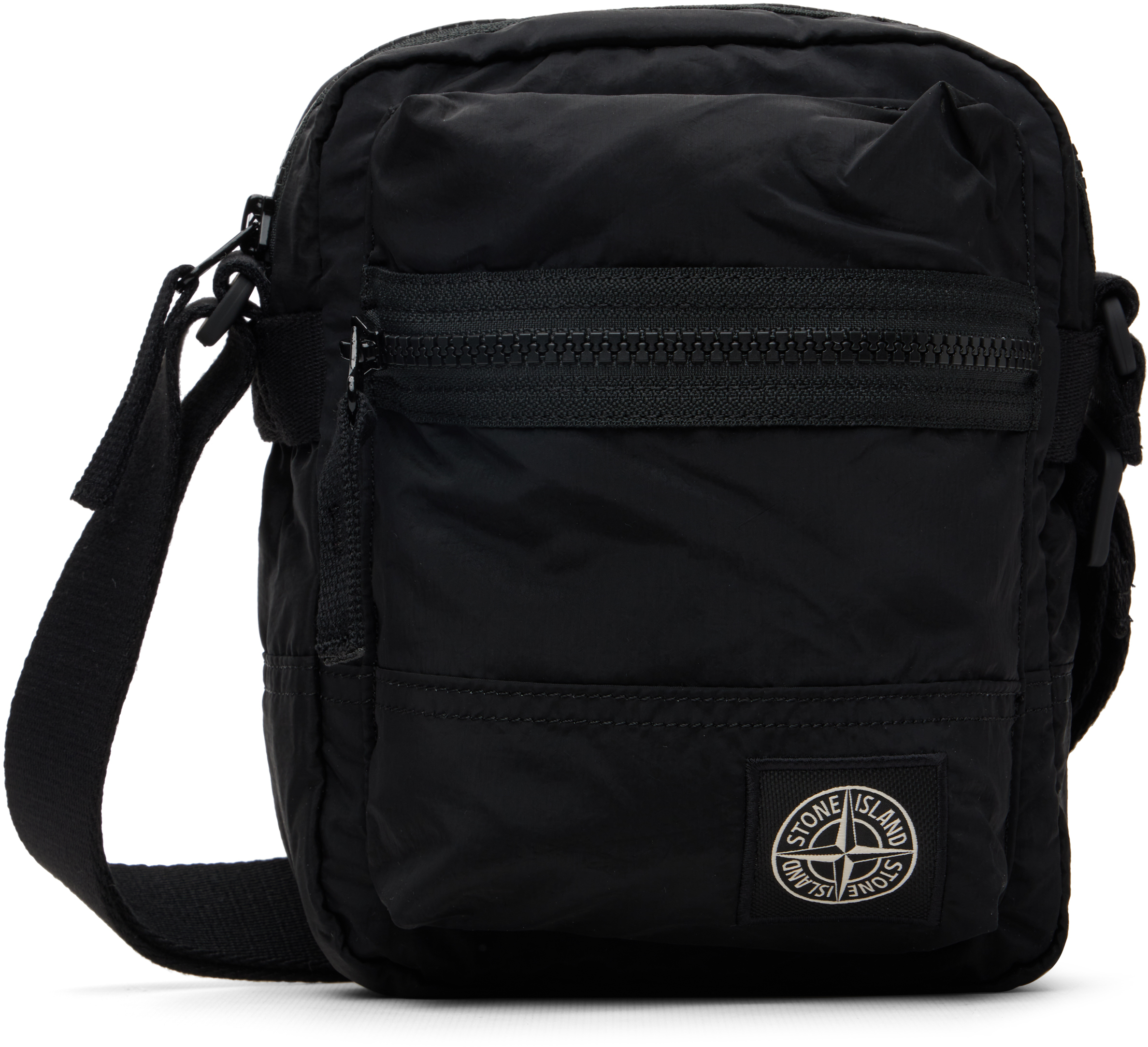 Stone Island: Black 9200015 Coated Nylon Metal ECONYL Bag | SSENSE