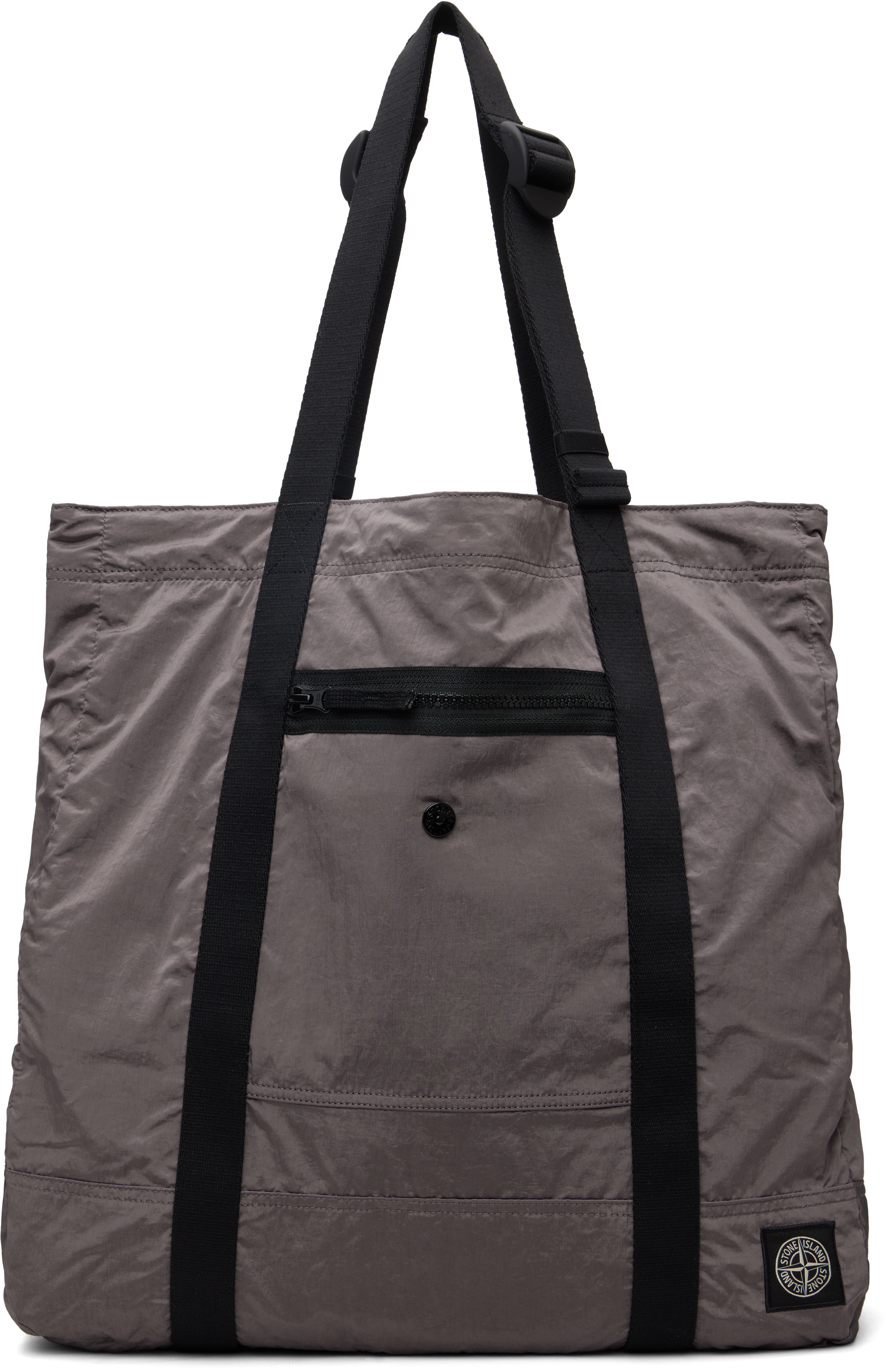 Stone Island: Gray 9200012 Coated Nylon Metal ECONYL Tote | SSENSE