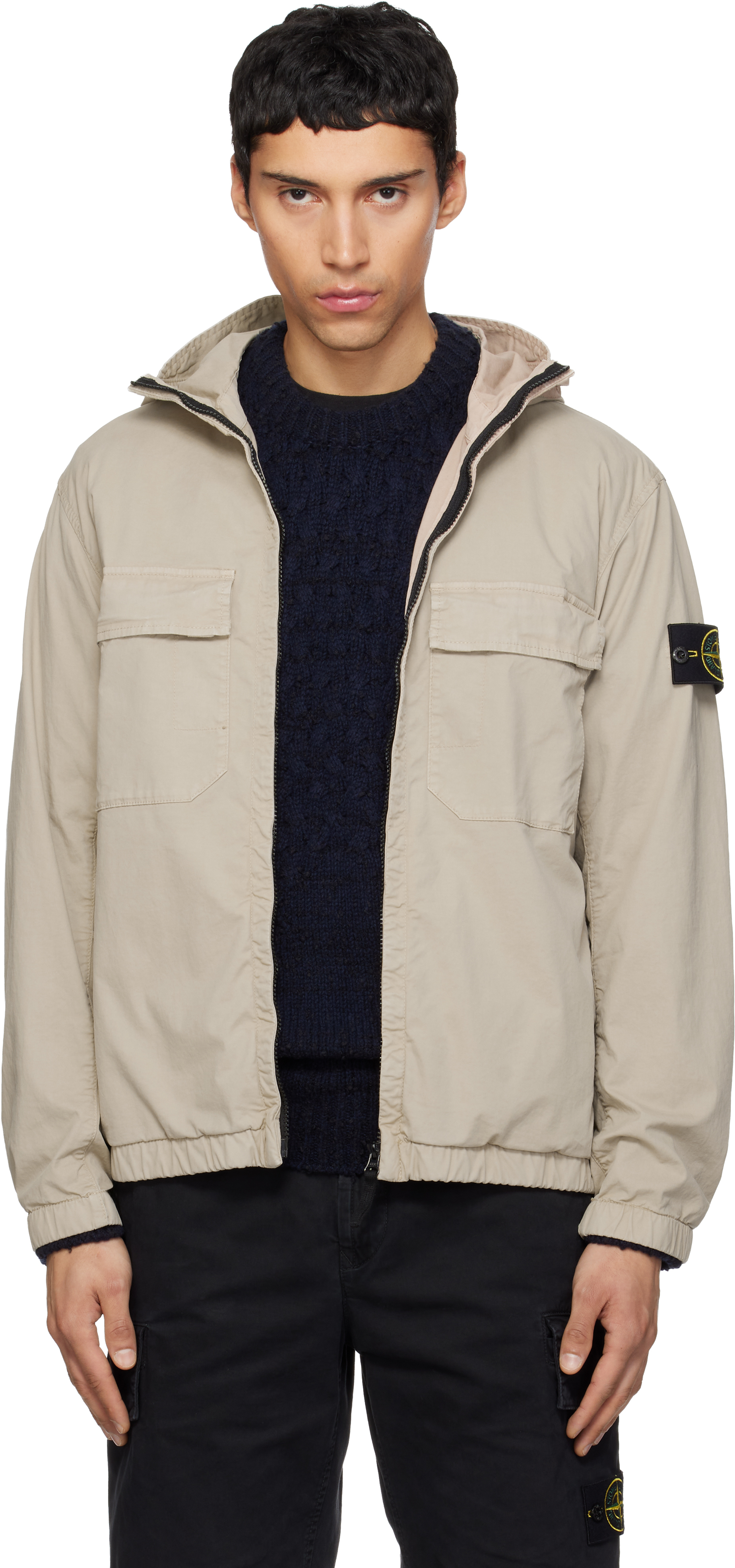 Stone Island: ベージュ 4100077 ジャケット | SSENSE 日本