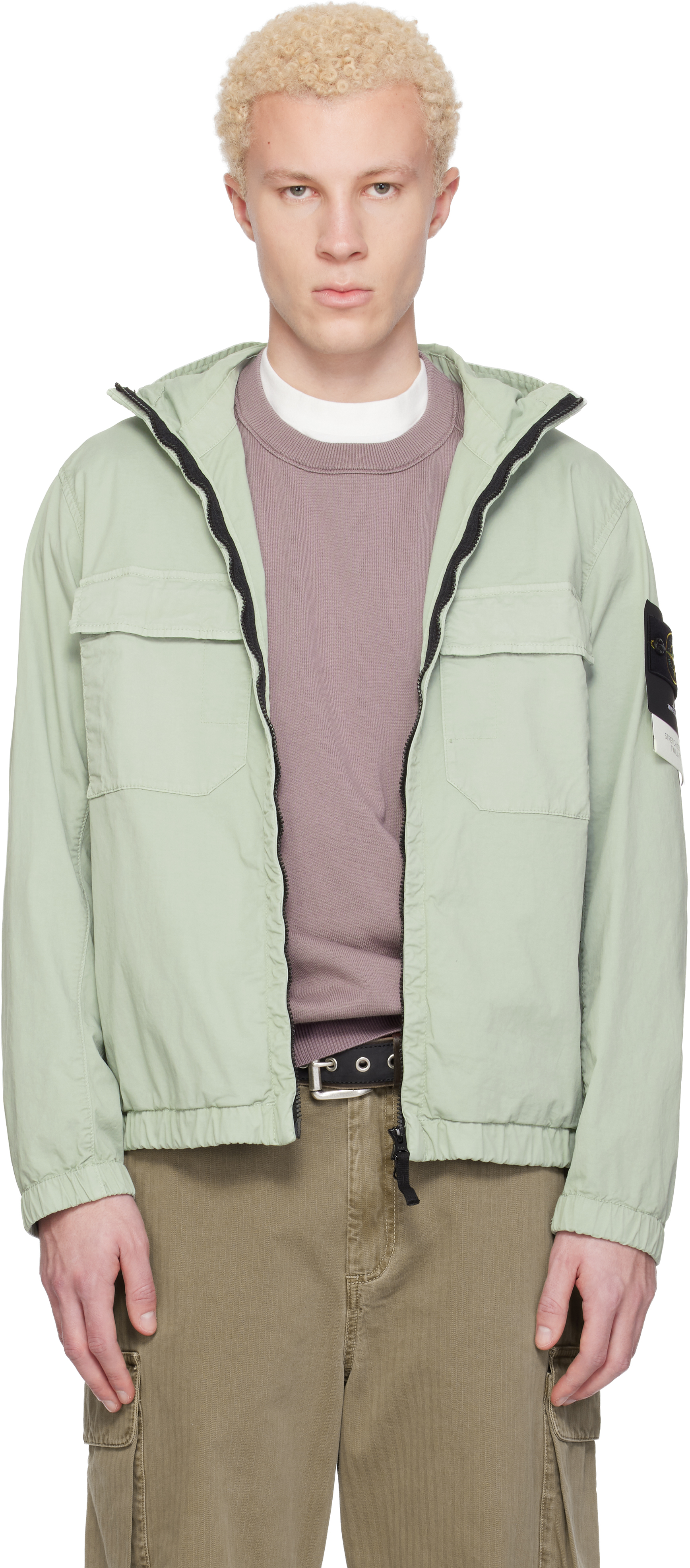 Stone Island: Green 4100077 Stretch Organic Cotton Twill Jacket