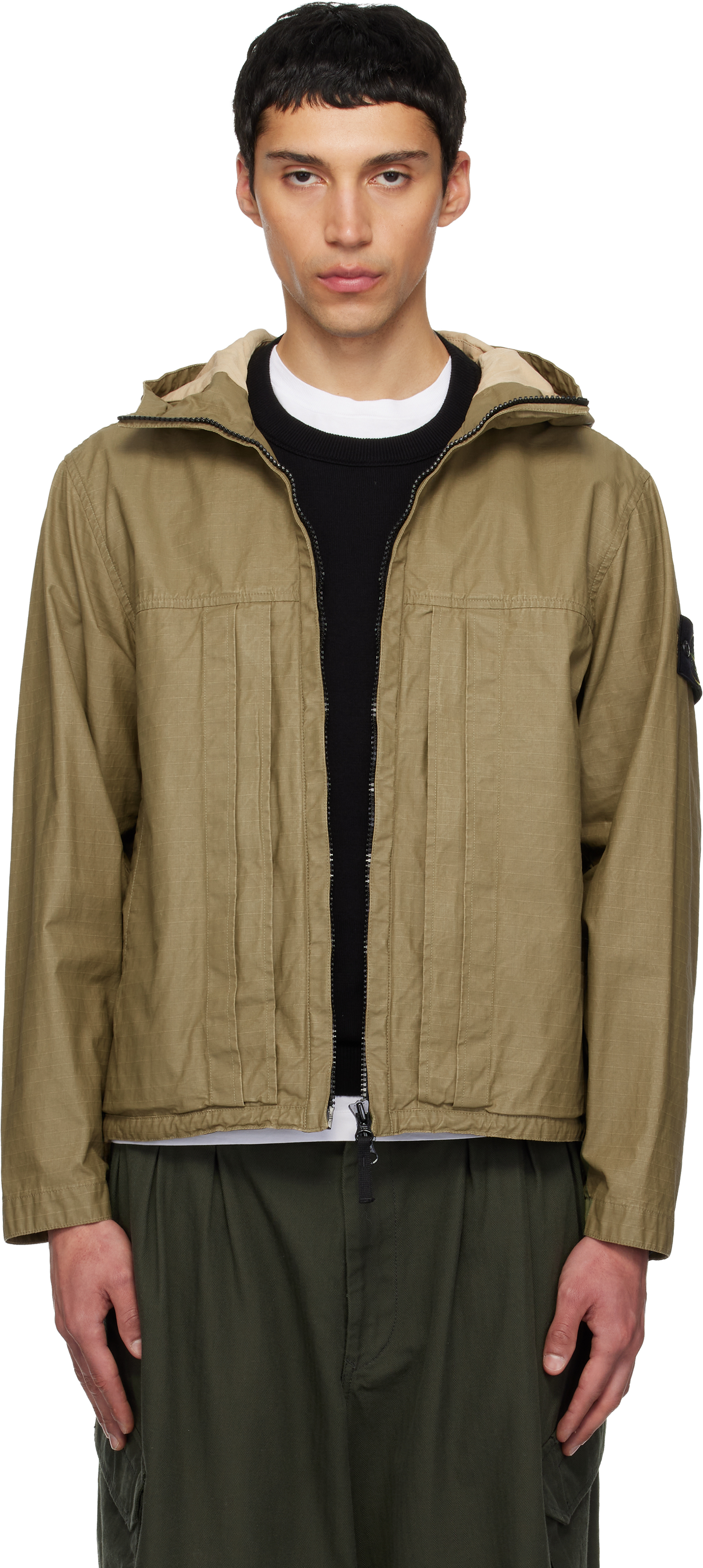 Stone Island: カーキ 4100012 Double-Coated Cotton Ripstop 