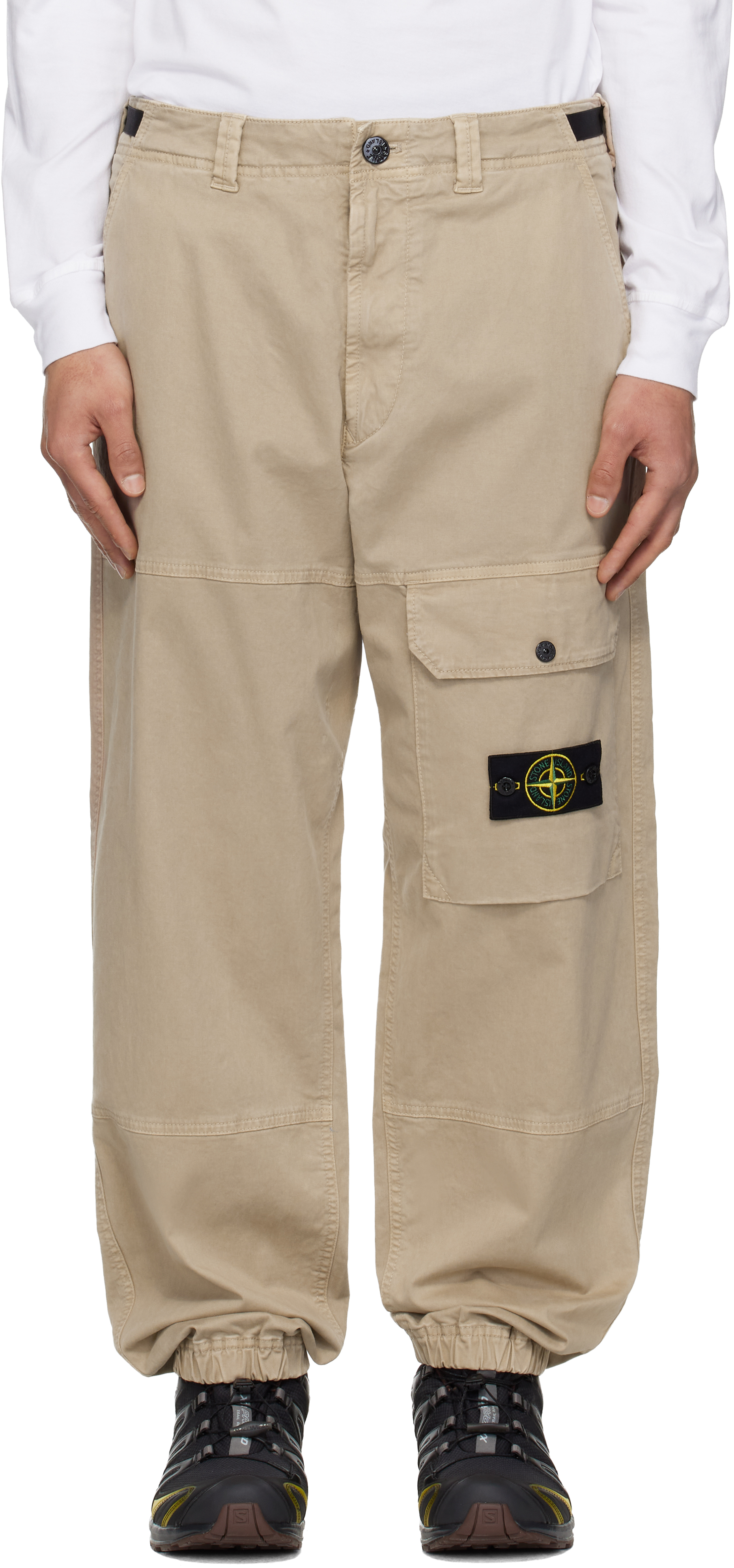 Stone Island: タン 3100010 Organic Cotton Stretch Broken Twill 