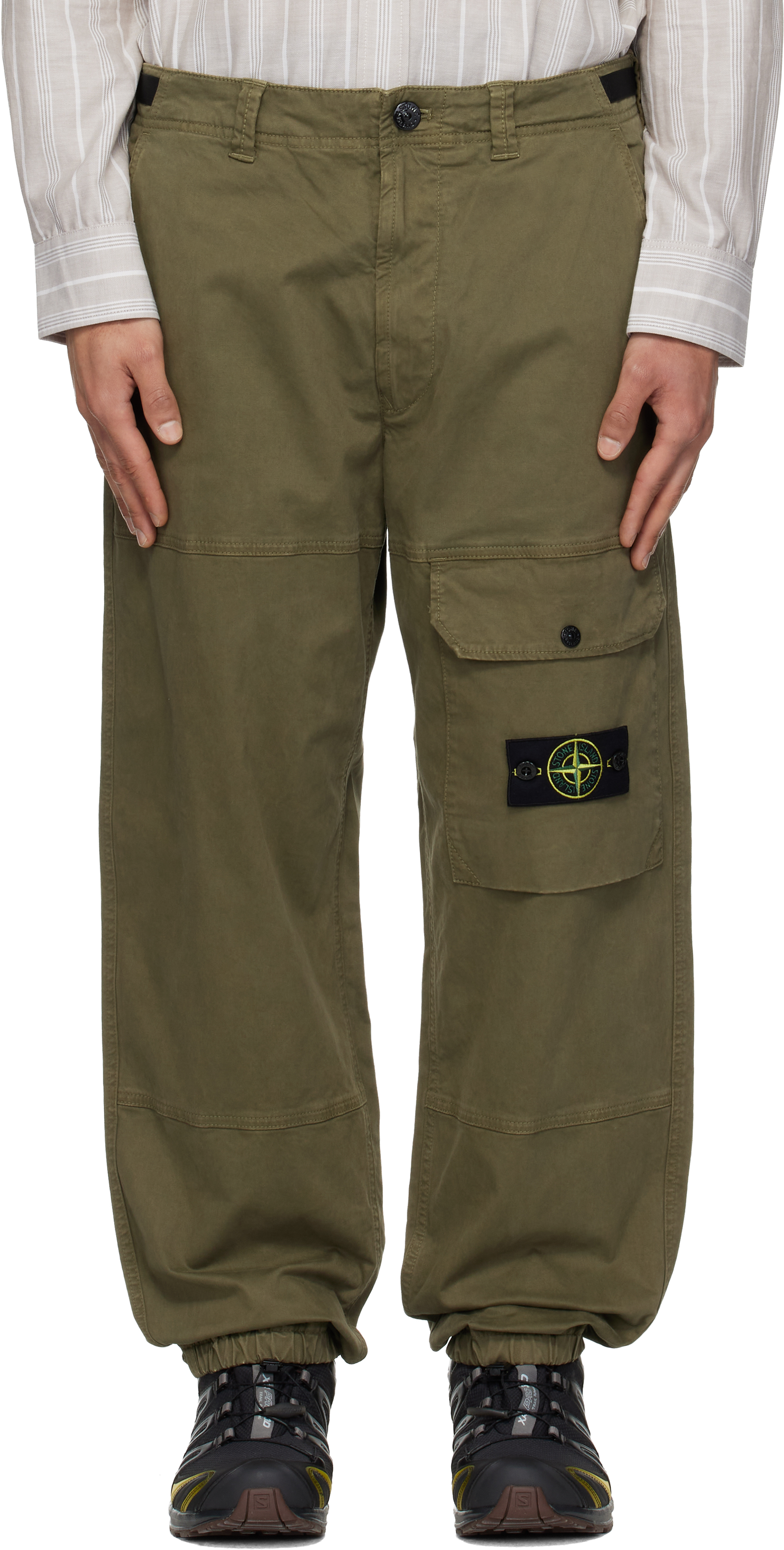 Stone Island: Khaki 3100010 Organic Cotton Stretch Broken Twill
