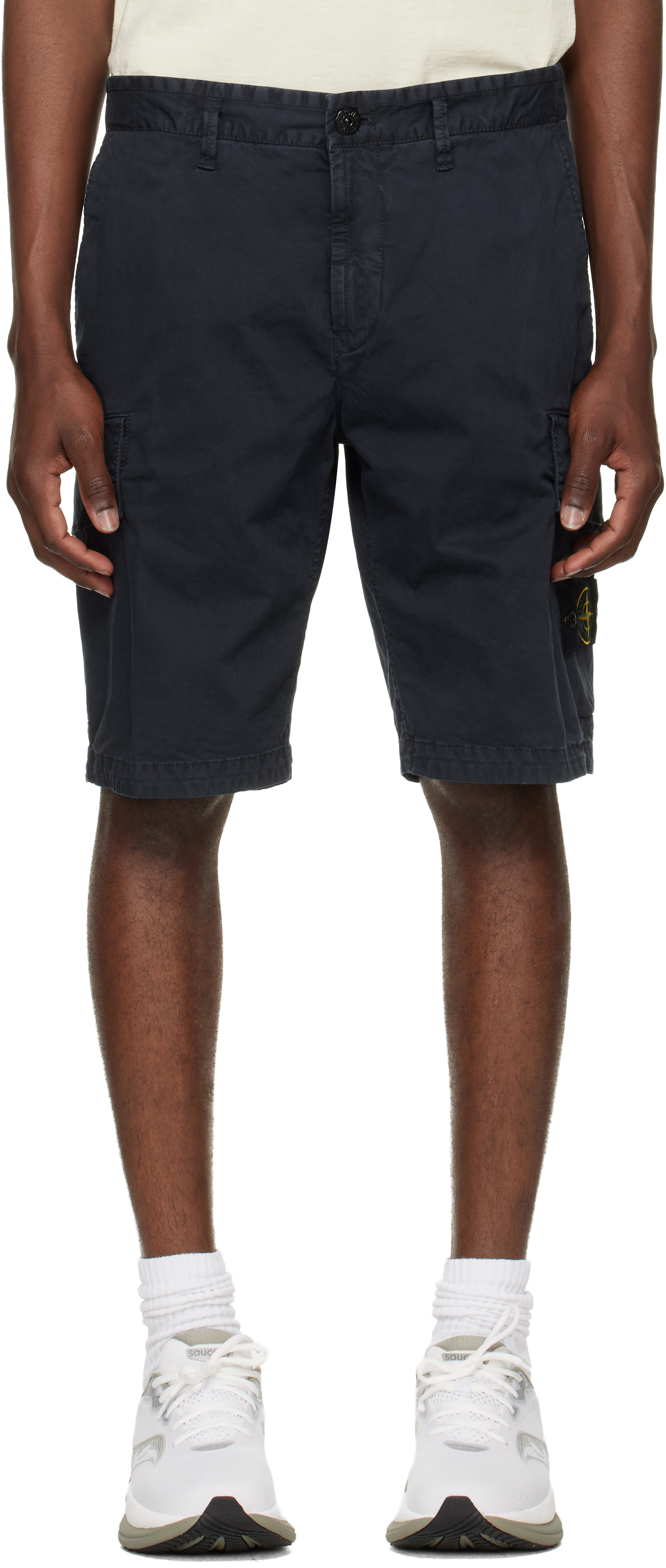 Stone Island: Navy L100018 Cargo Shorts | SSENSE Canada