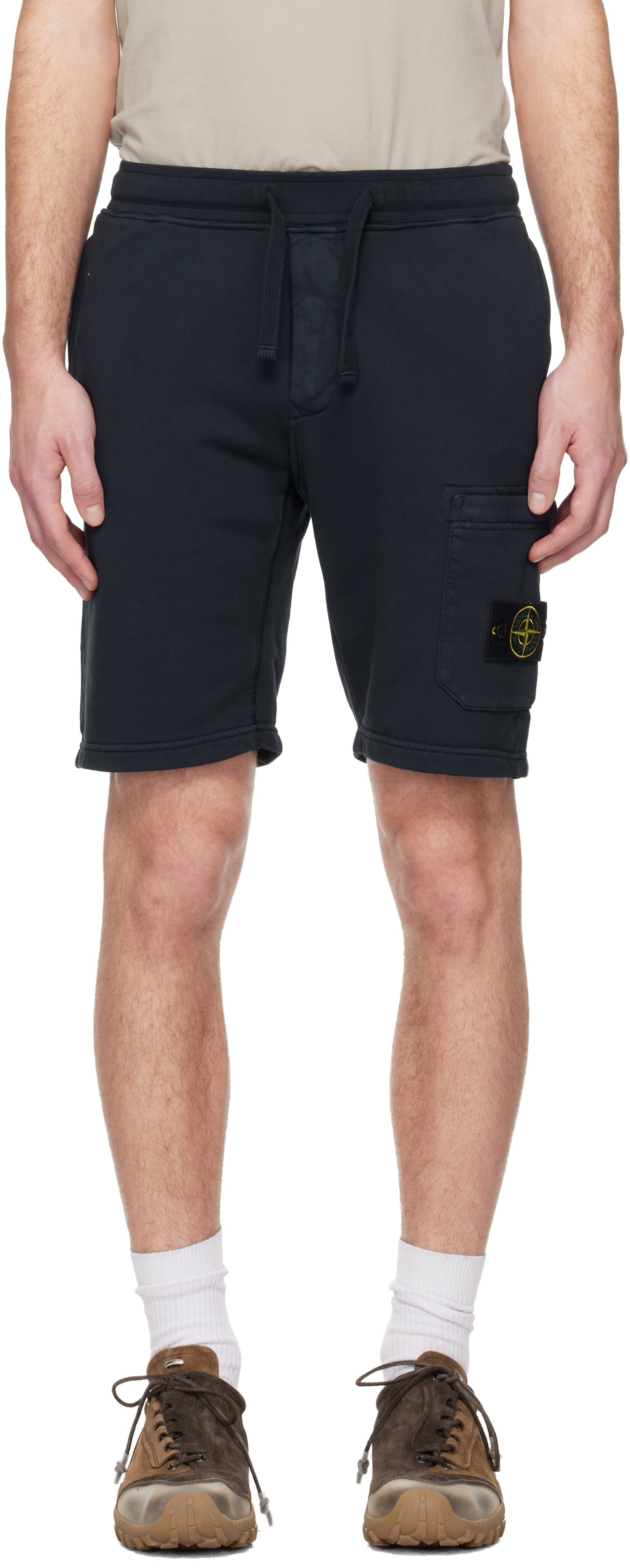 Stone Island: ネイビー 6200011 Organic Cotton Fleece ショート 