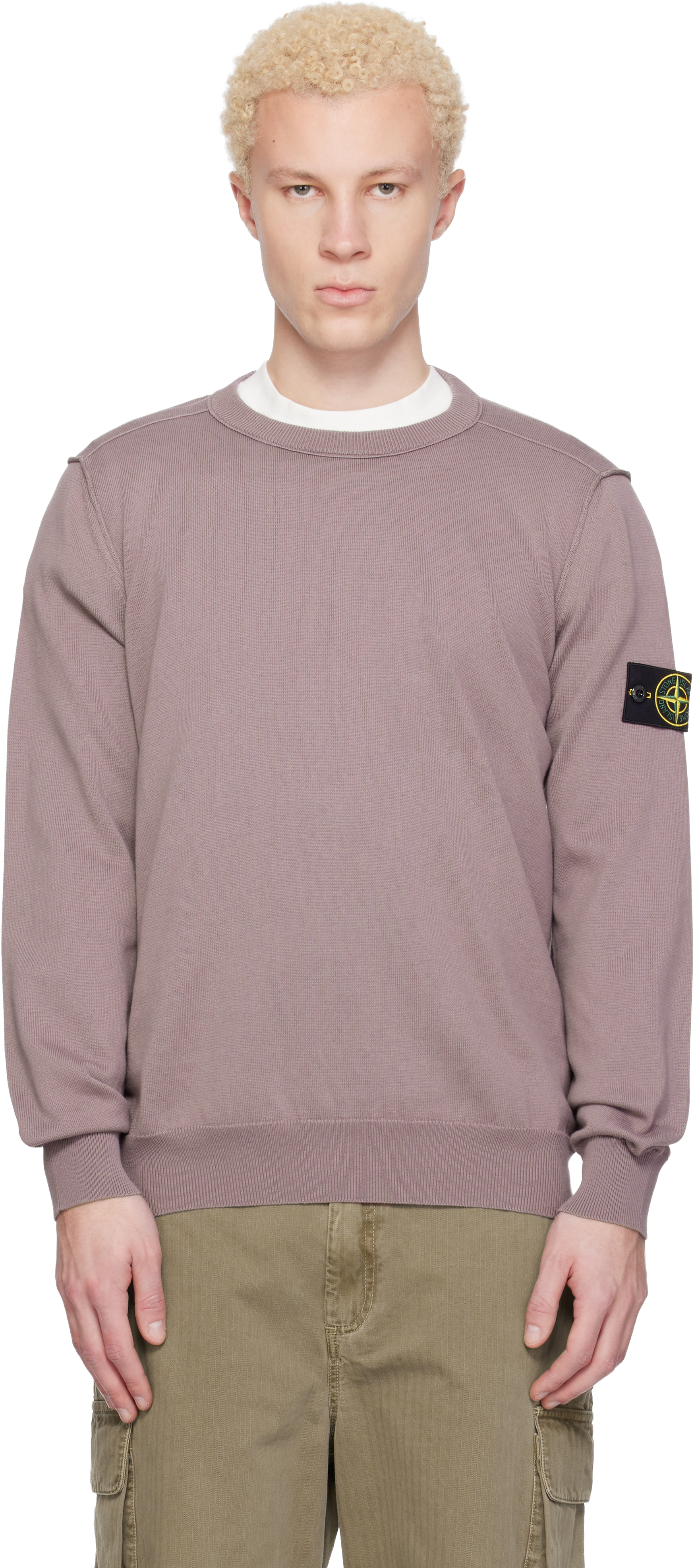Stone Island Purple 5100053 Soft Organic Cotton Sweater