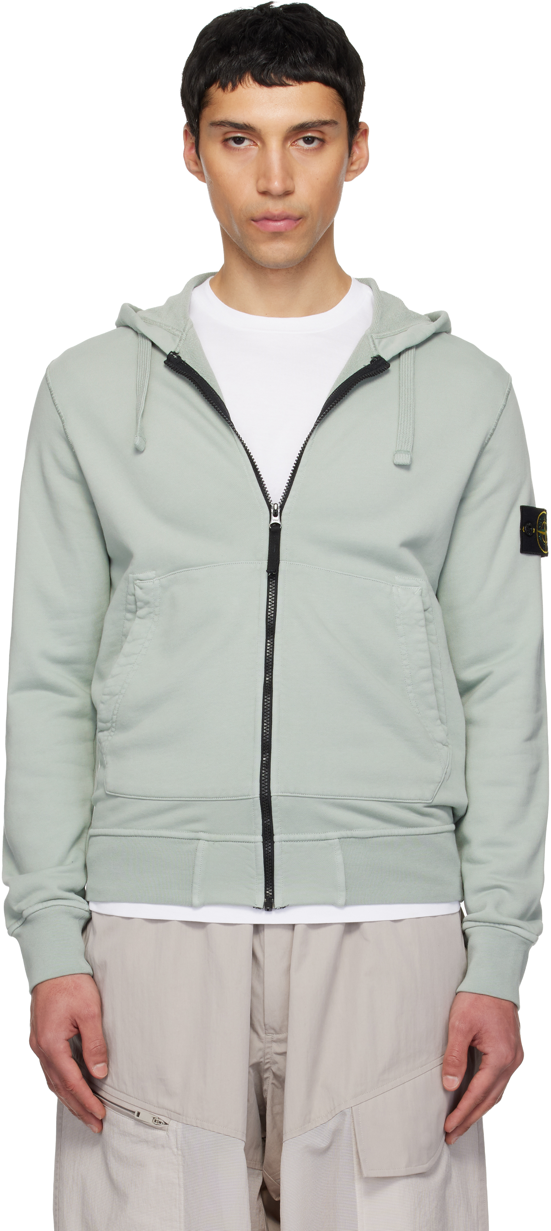 Stone Island Green 6100061 Organic Cotton Fleece Hoodie