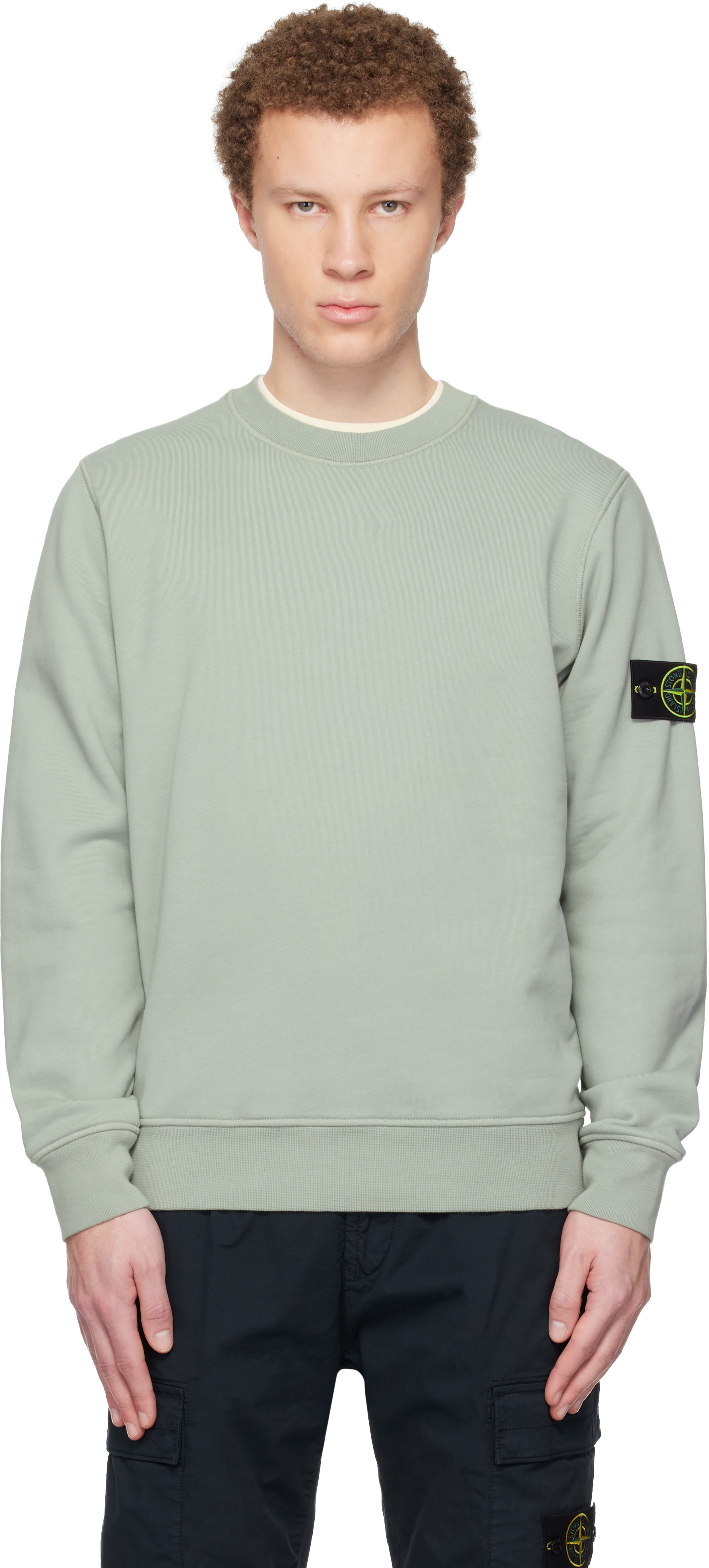 Stone Island: グリーン 6100060 Organic Cotton Fleece スウェット