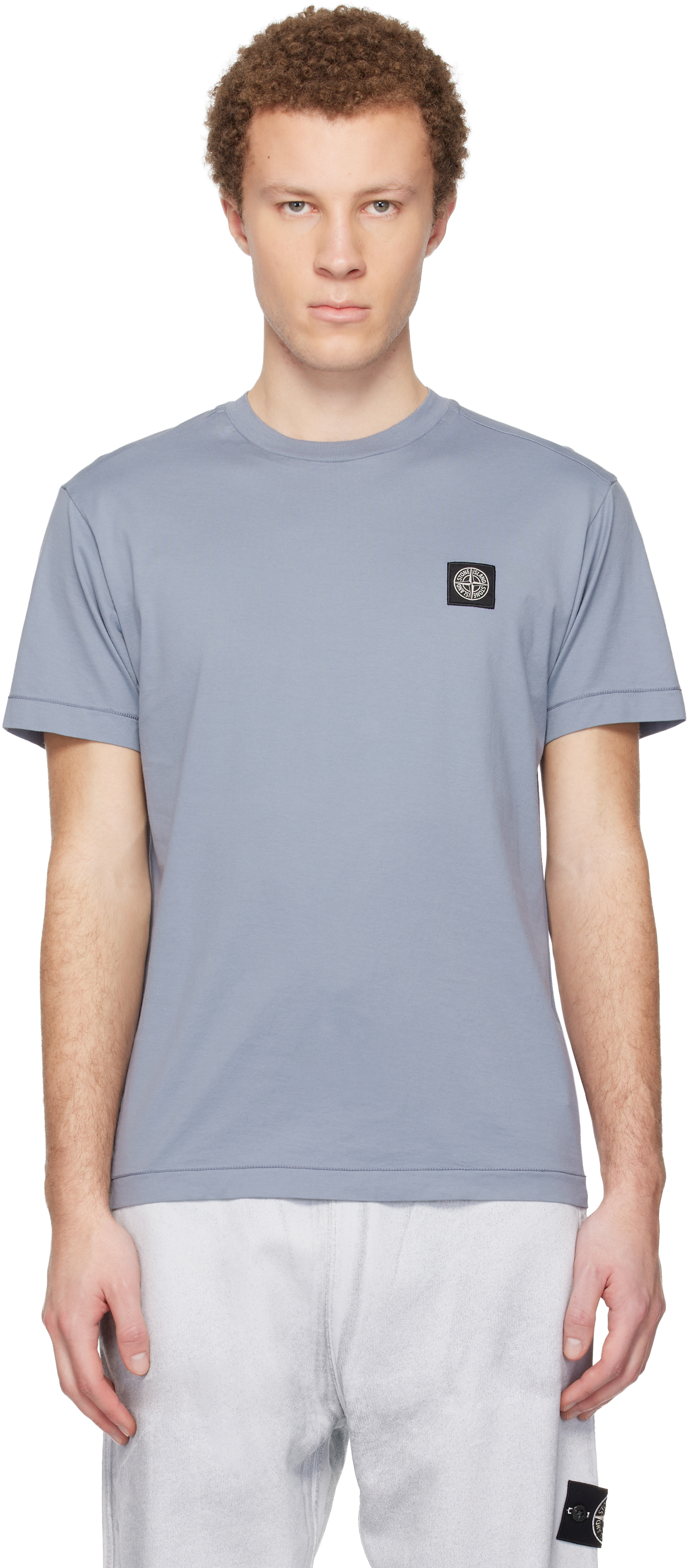 Stone Island: Blue 2100027 60/2 Cotton Jersey T-shirt | SSENSE