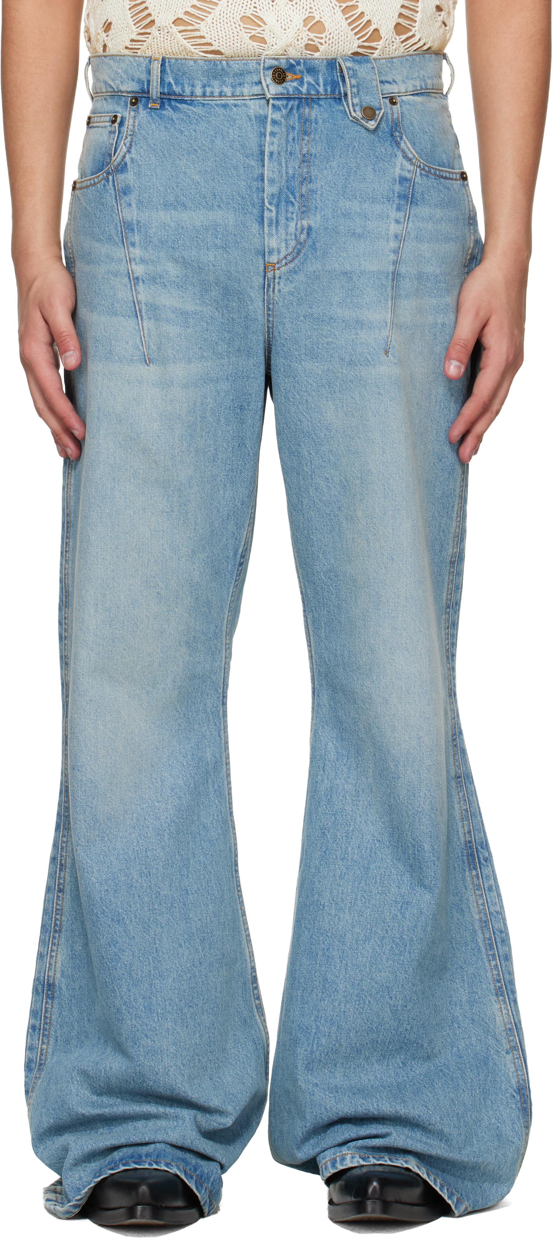 EGONlab Blue Refined Wide Jeans