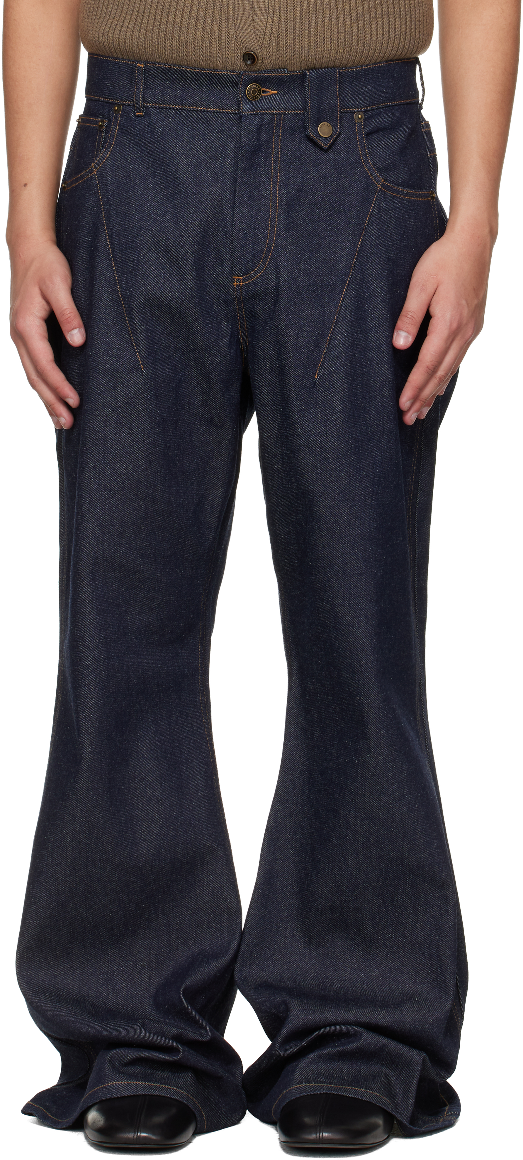EGONlab Navy Overscaled Jeans