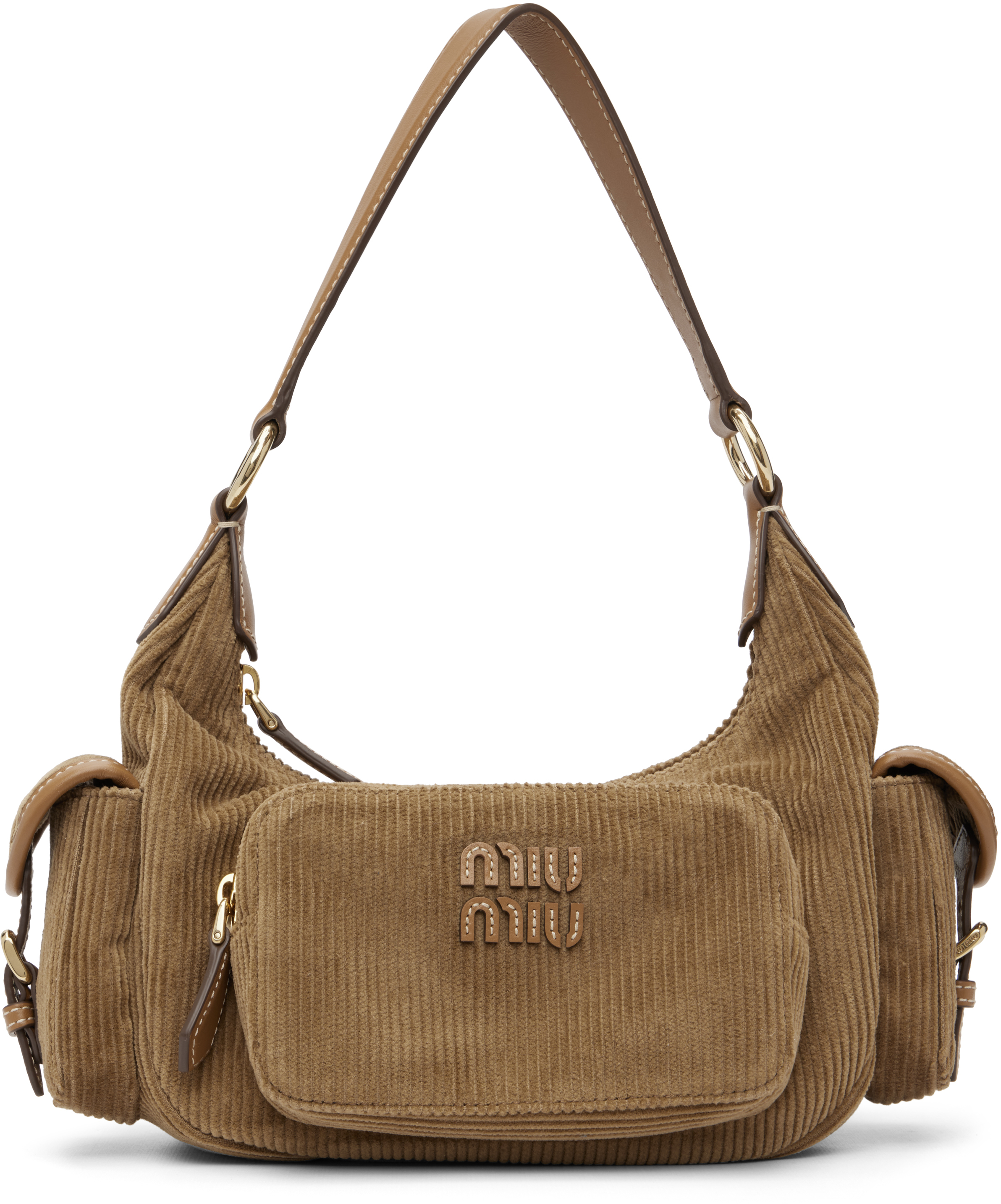MIU MIU バッグ Miu Miu: Brown Pocket Shoulder Bag | SSENSE Canada