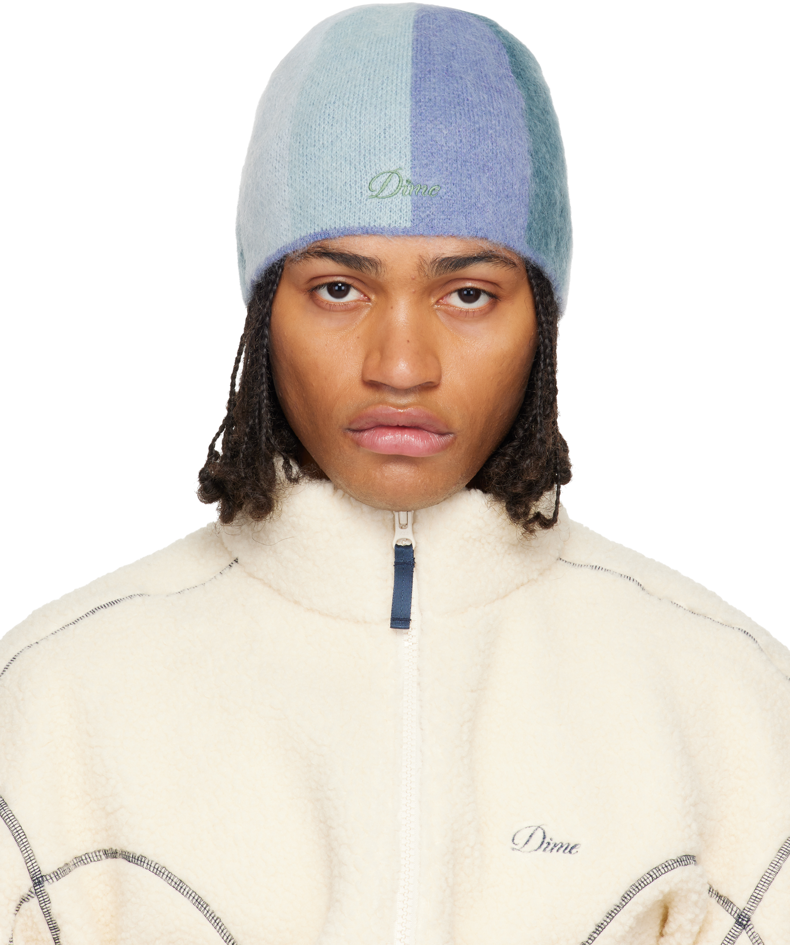 Dime: ブルー Skully モヘア ビーニー | SSENSE 日本