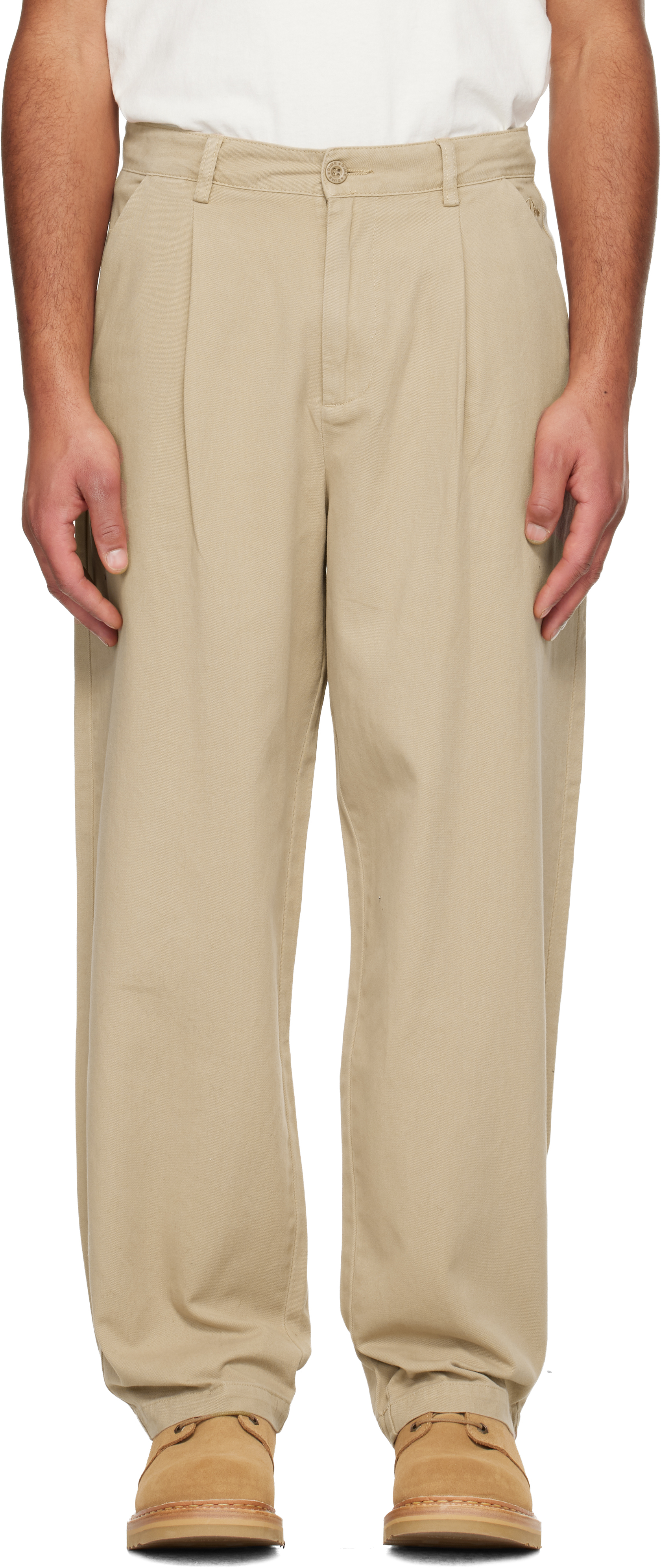 Dime Taupe Baggy Chino Trousers In Brown