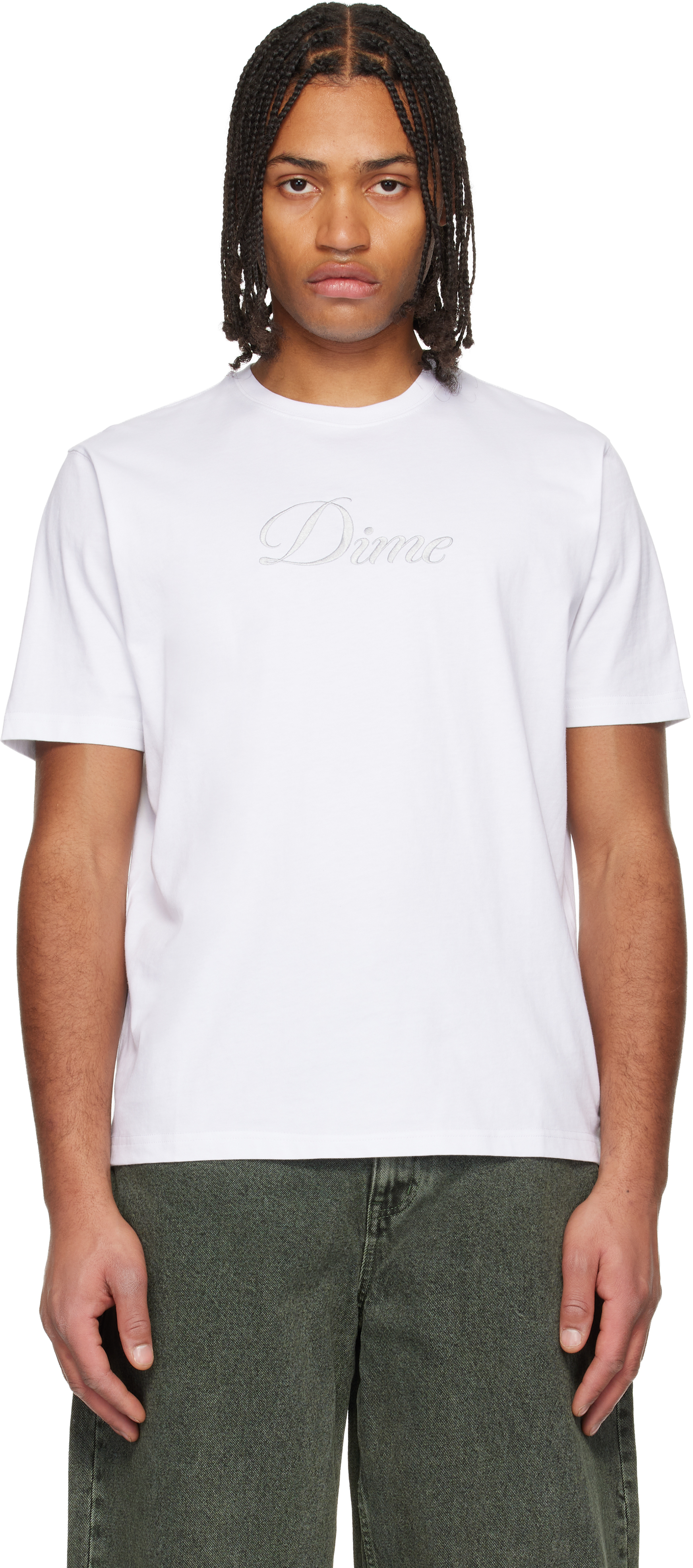 Dime White Cursive T-shirt