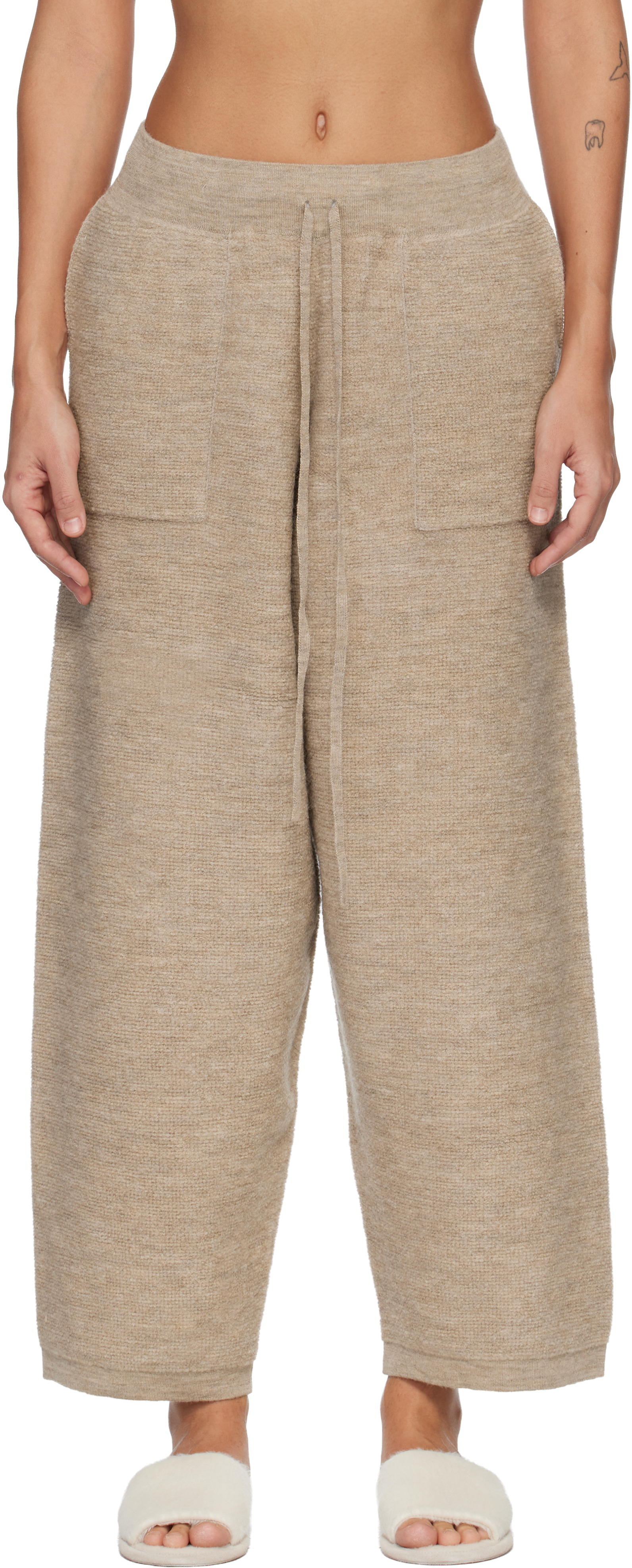 Lauren Manoogian Beige Fine Terry Trousers