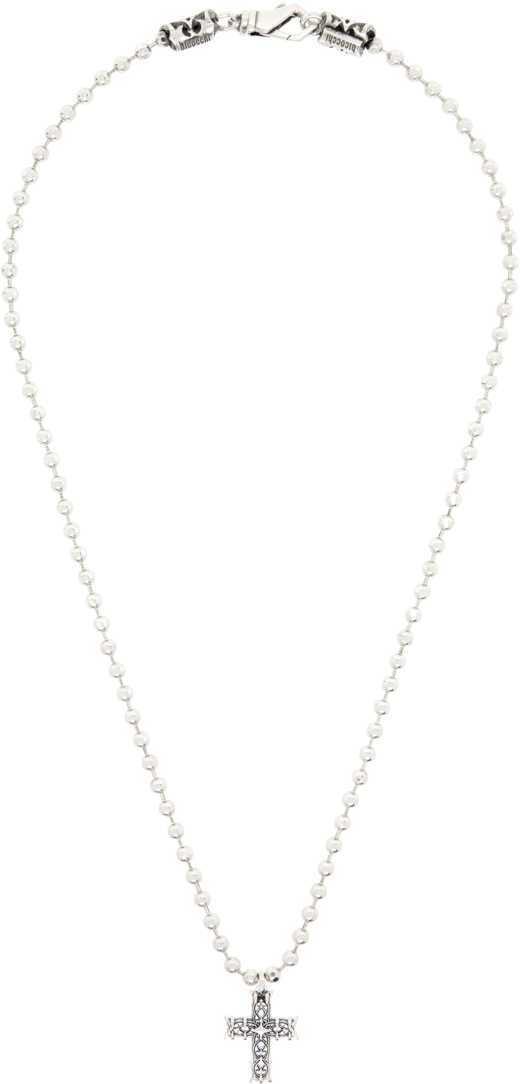 Beaded Chain Notre-Dame Cross Necklace by Emanuele Bicocchi on Sale