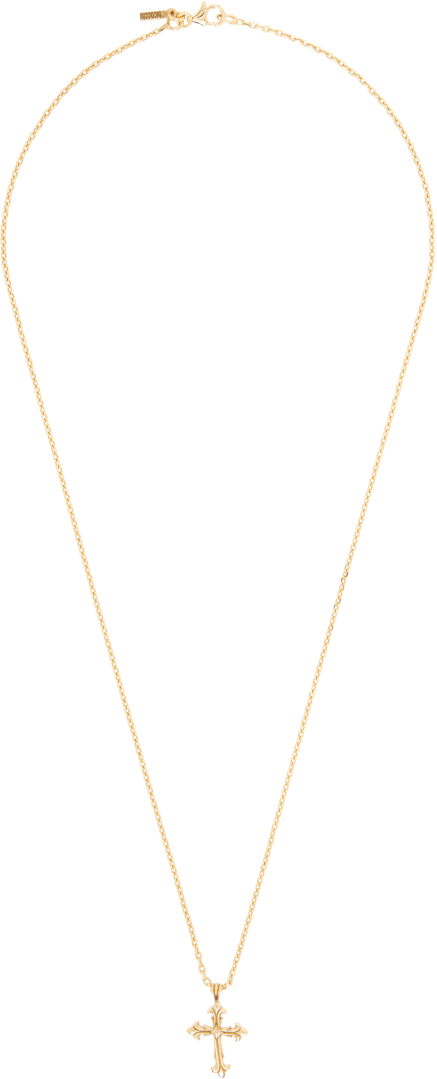 emanuele bicocchi 24Kコーティングクロスネックレス Emanuele Bicocchi: Fleury Cross Necklace | SSENSE