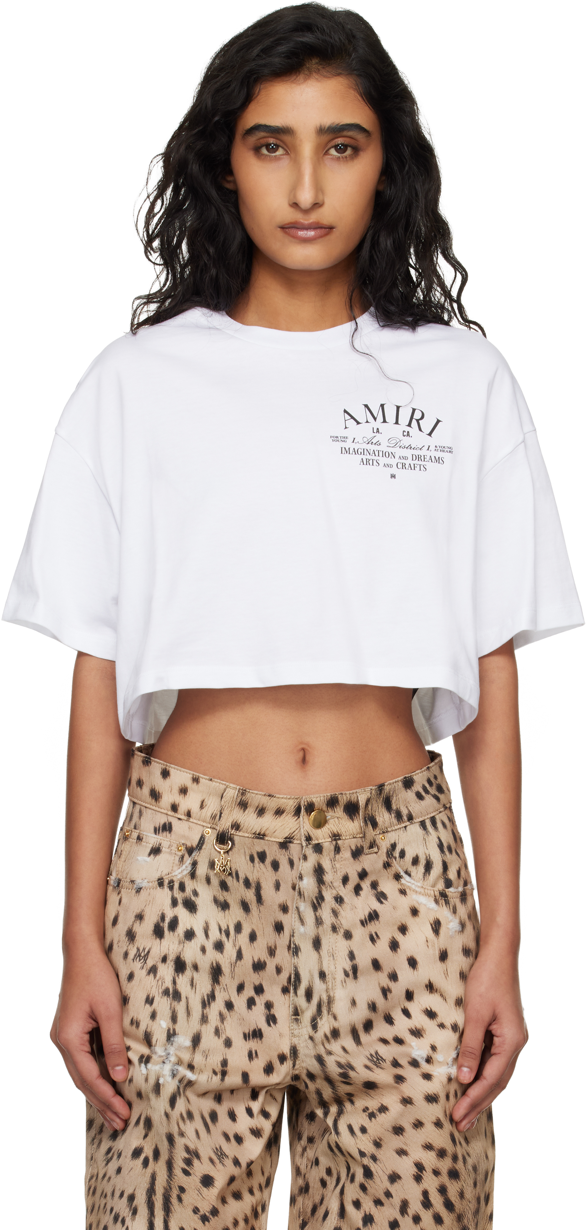 White Arts District Cropped T-shirt by AMIRI on Sale
