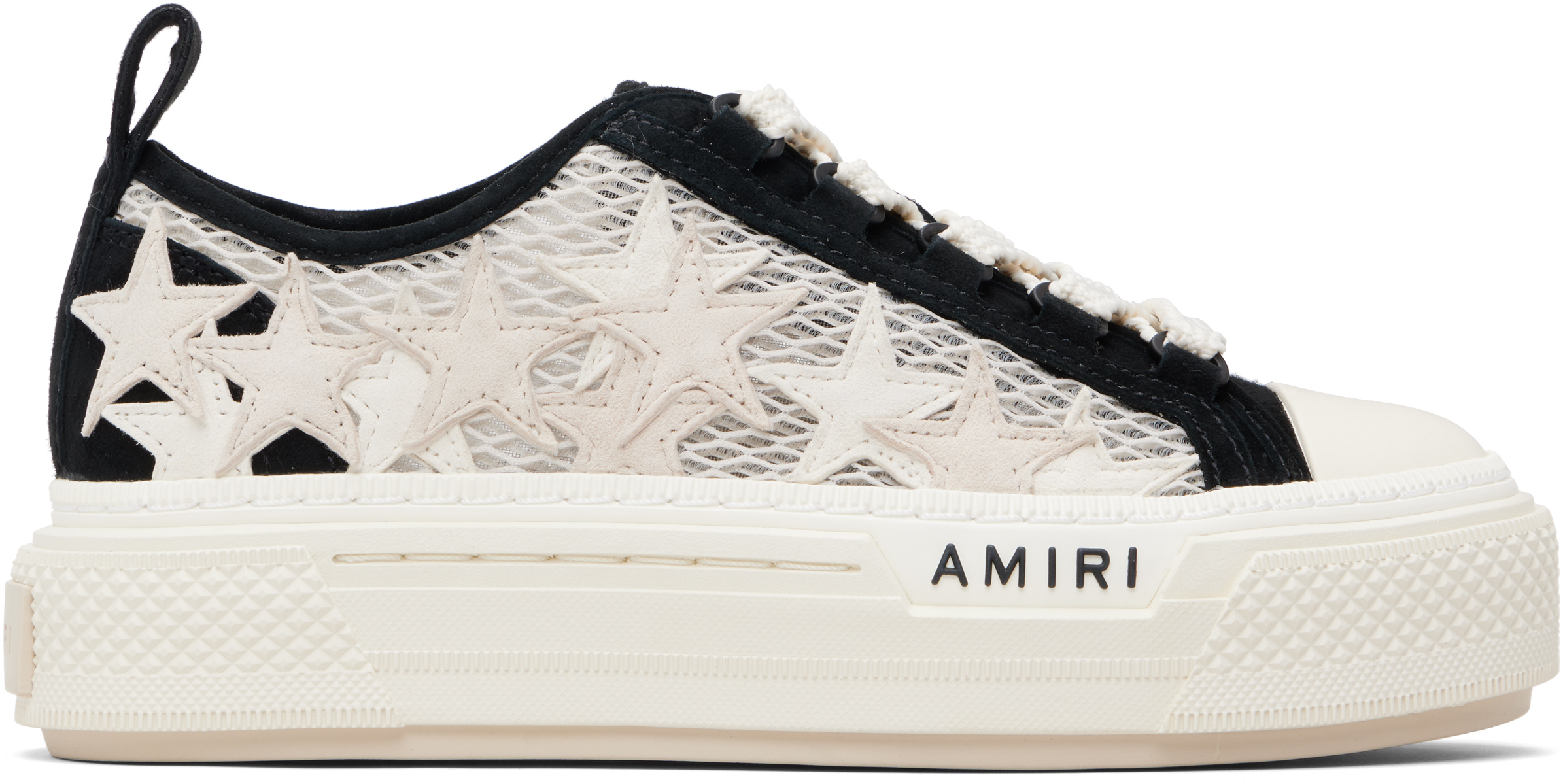 Amiri Black & Off-White Mesh Stars Court Low Sneakers